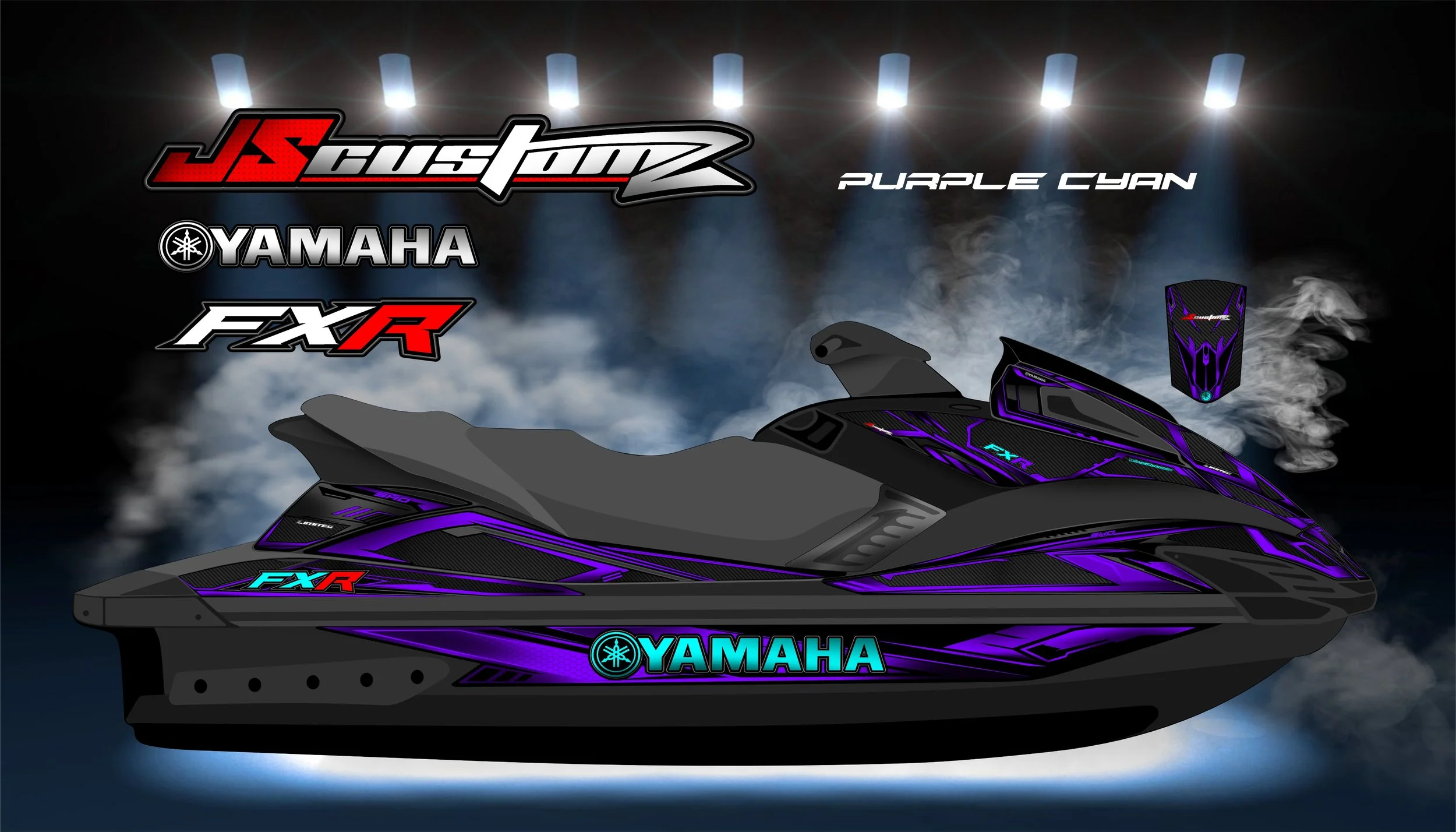 YAMAHA FX 2008-2011 JS2 GRAPHIC KIT PURPLE CYAN.jpg