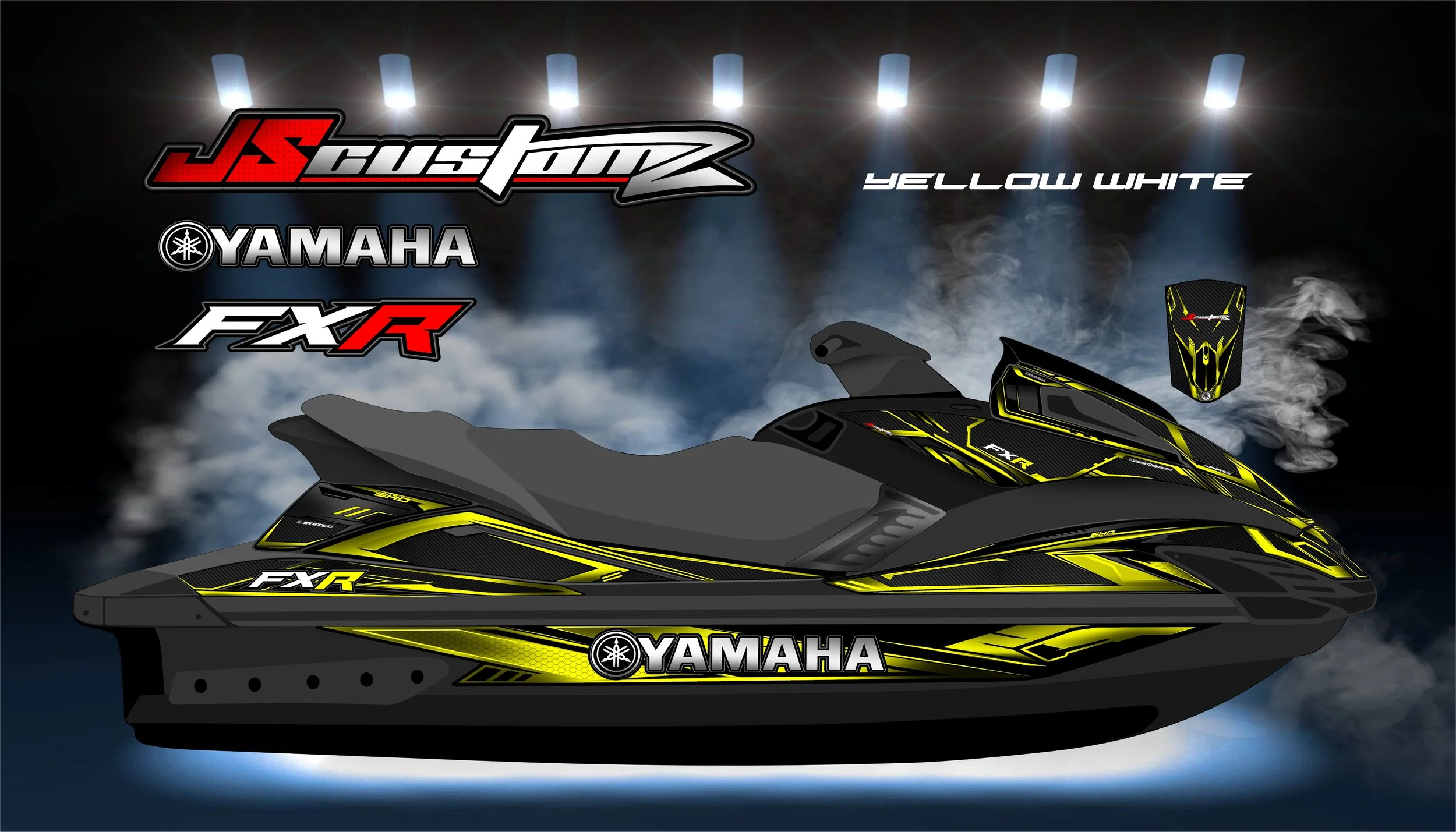 YAMAHA FX 2008-2011 JS2 GRAPHIC KIT YELLOW WHITE.jpg