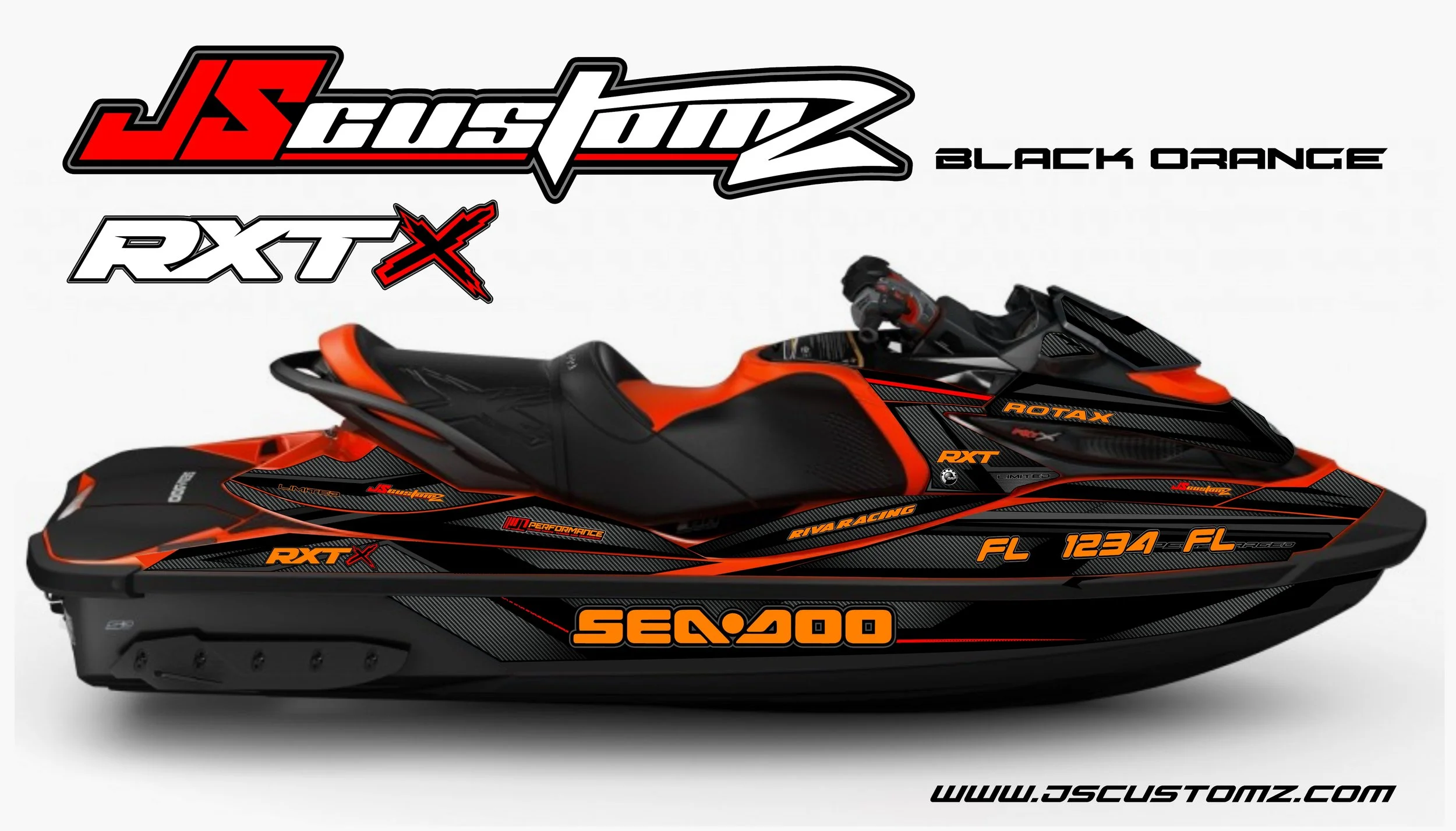 SEADOO RXT ST3 JS1 FULL COLOR GRAPHIC KIT BLACK ORANGE.jpg