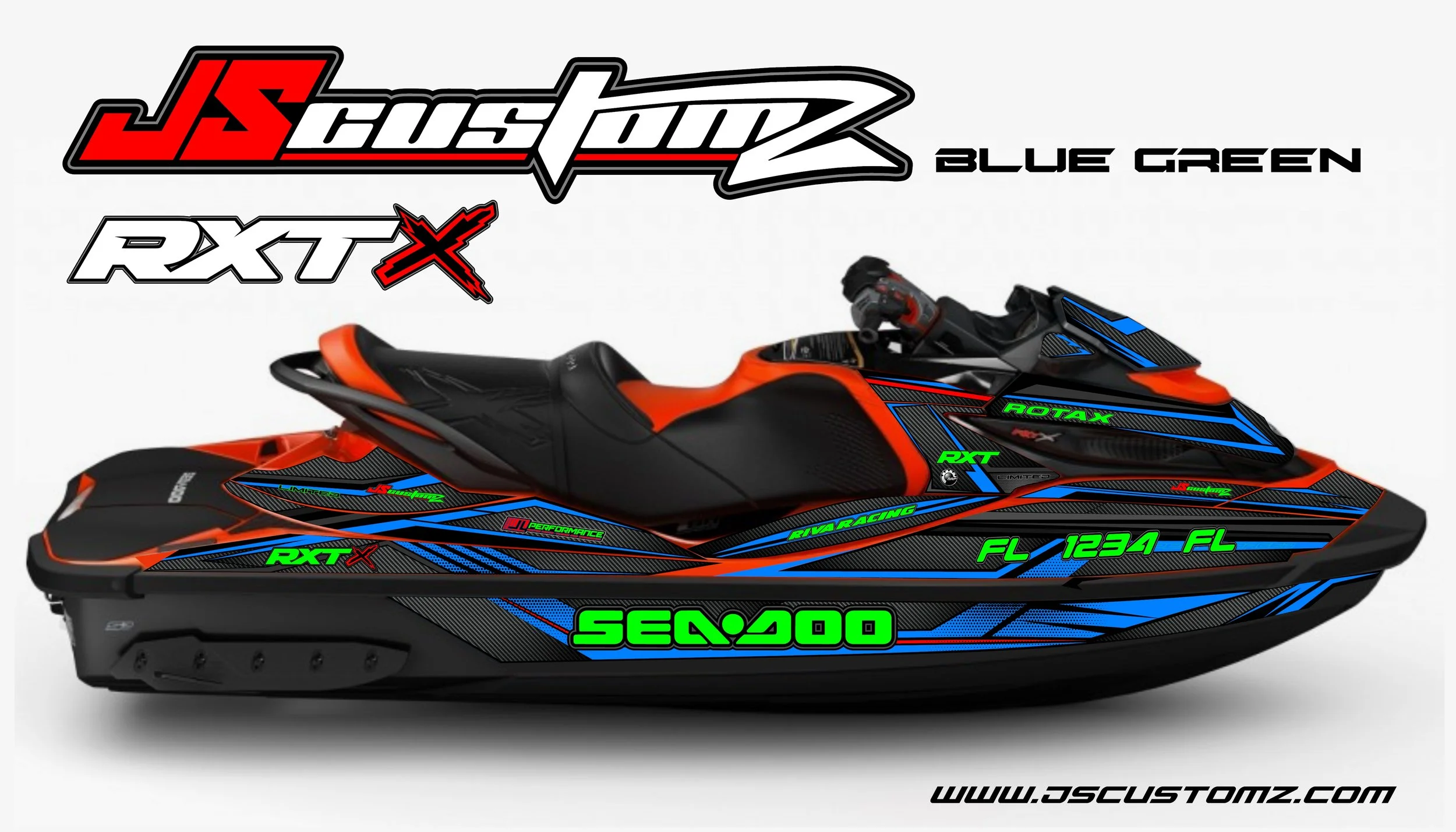 SEADOO RXT ST3 JS1 FULL COLOR GRAPHIC KIT BLUE GREEN.jpg