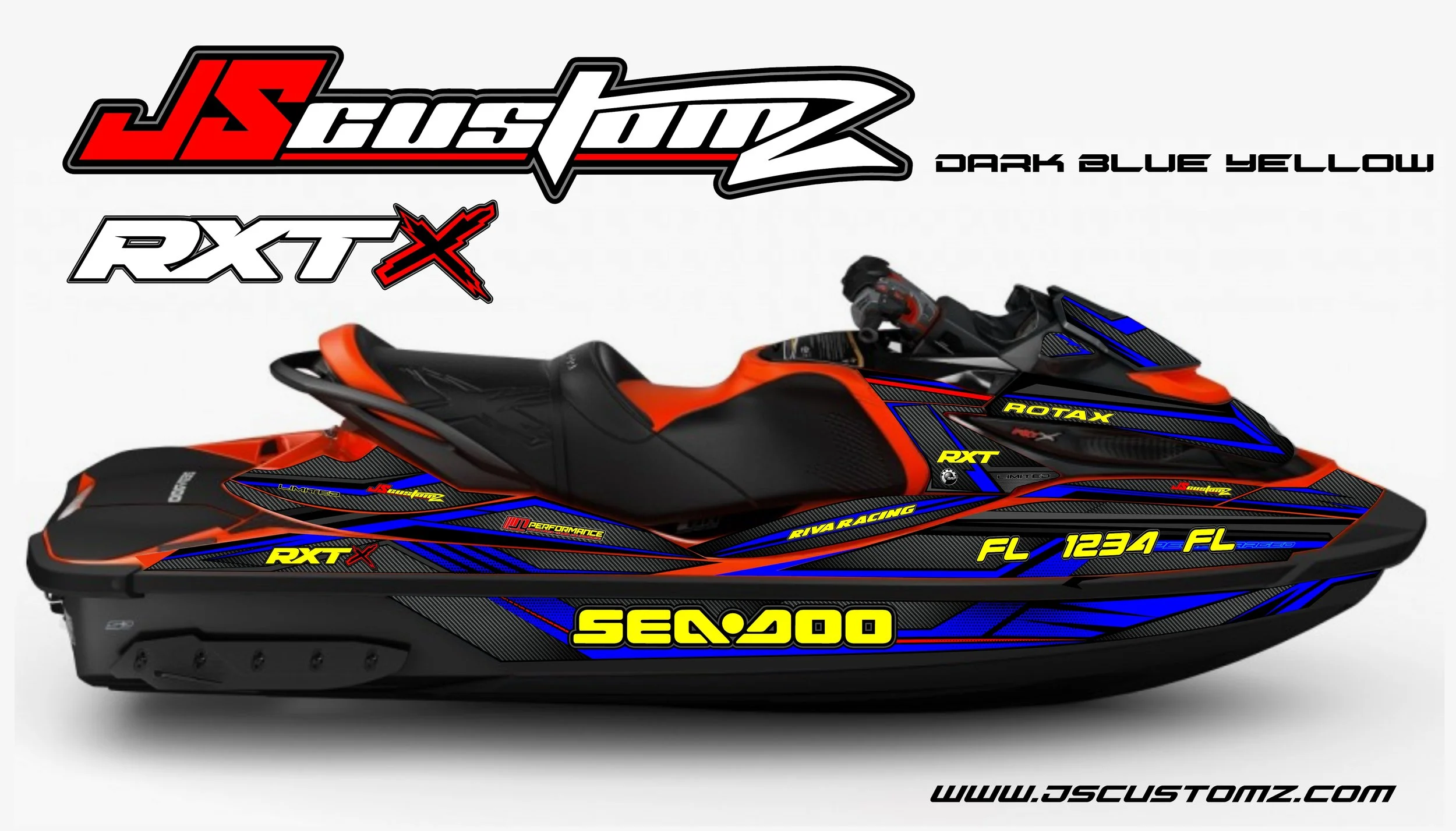 SEADOO RXT ST3 JS1 FULL COLOR GRAPHIC KIT DARK BLUE YELLOW.jpg