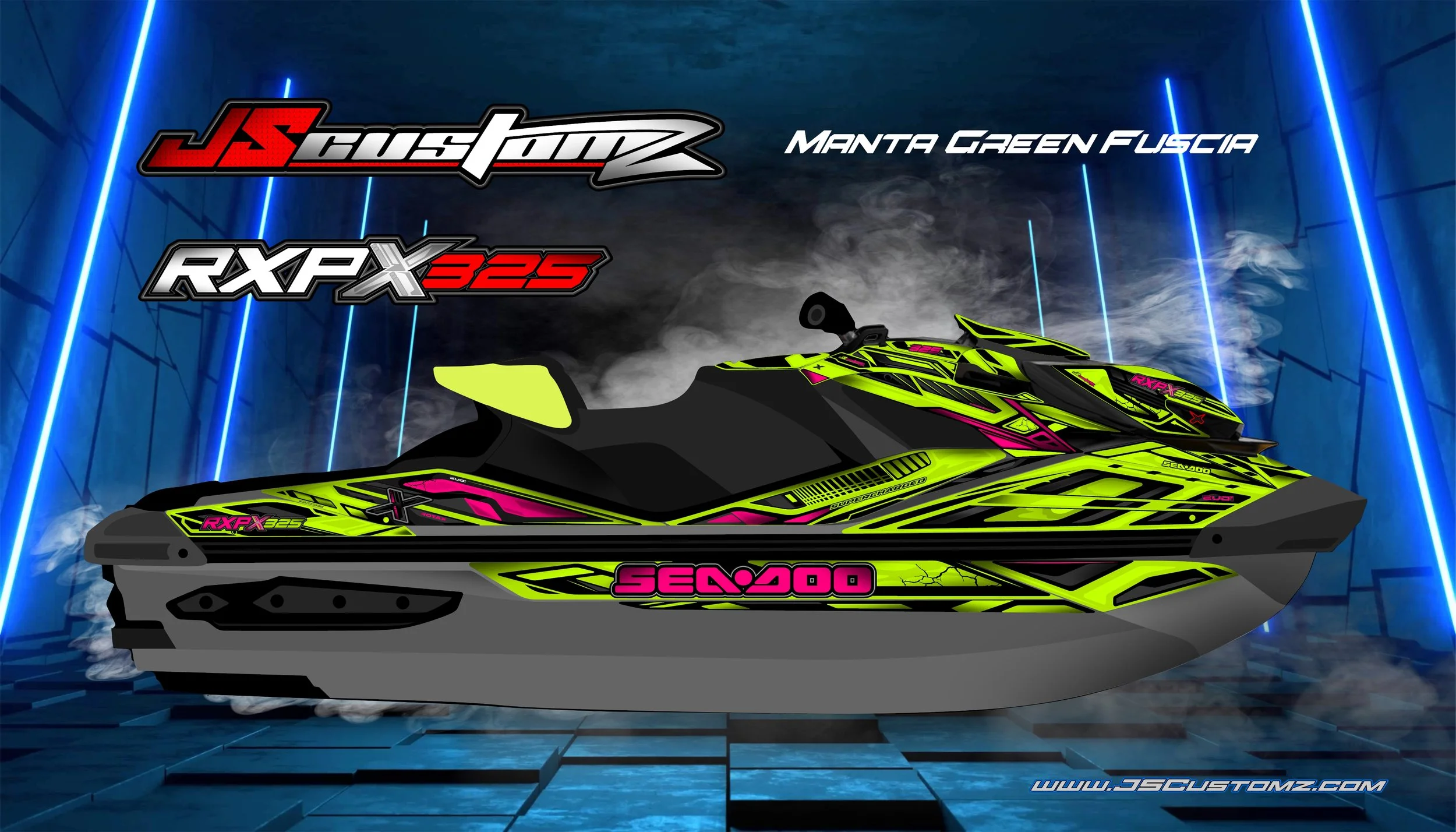SEADOO RXPX 21-UP EVO1 GRAPHIC KIT MANTA GREEN FUSCIA.jpg