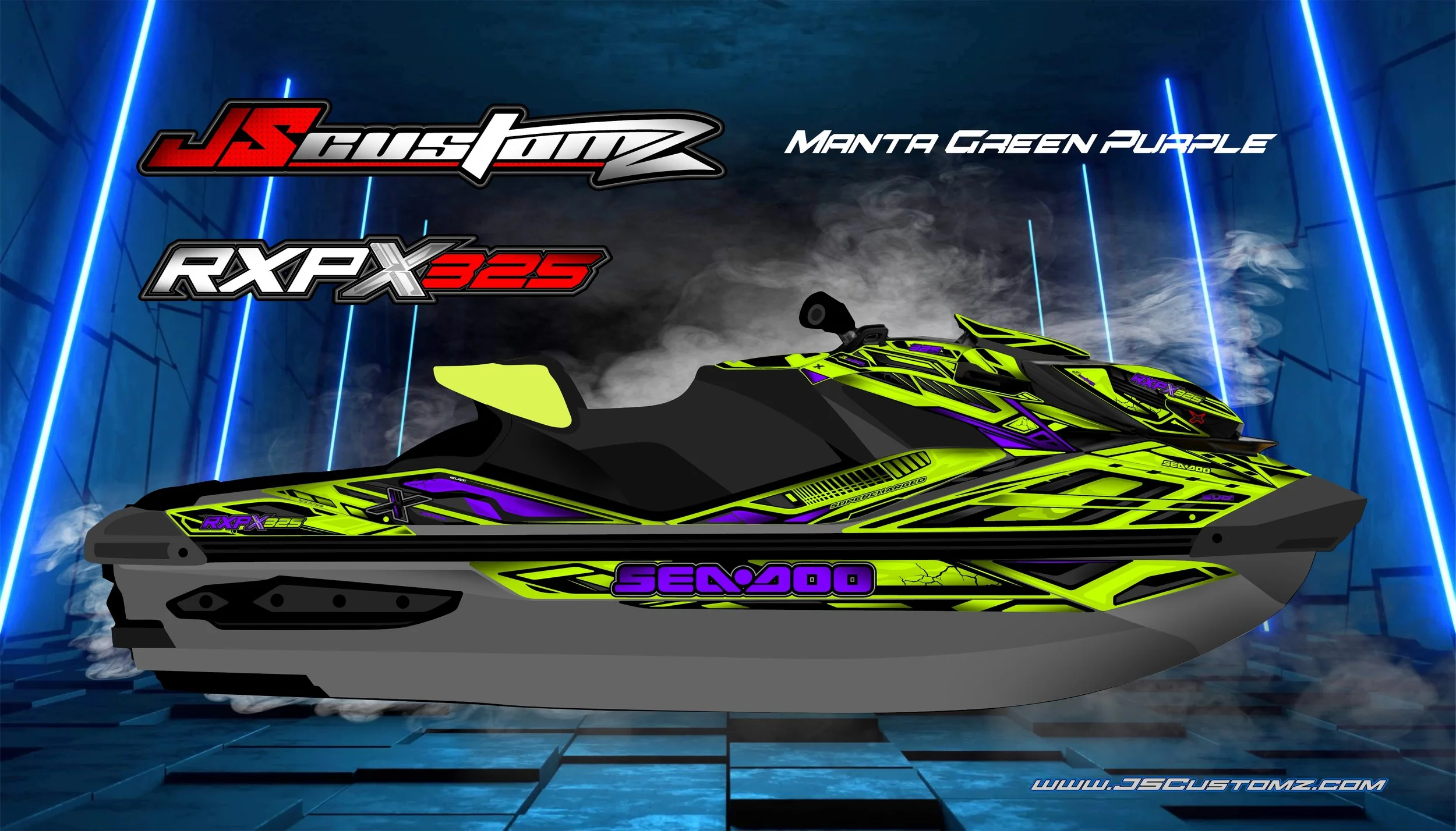 SEADOO RXPX 21-UP EVO1 GRAPHIC KIT MANTA GREEN PURPLE.jpg
