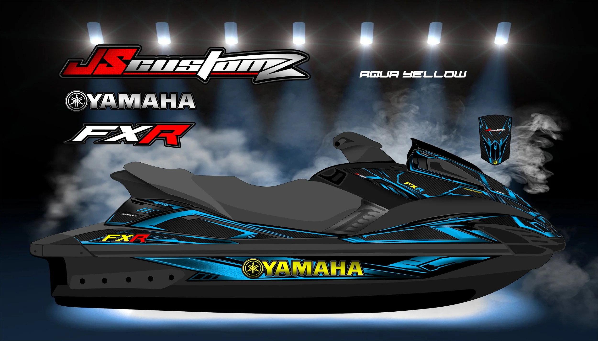 YAMAHA FX 2008-2011 JS2 GRAPHIC KIT AQUA YELLOW.jpg