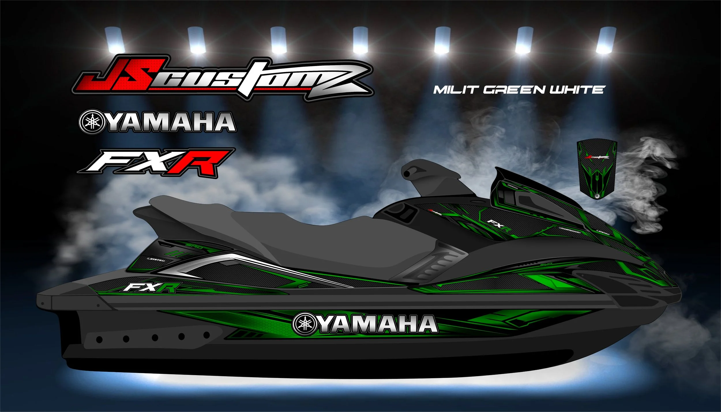 YAMAHA FX 2008-2011 JS2 GRAPHIC KIT MILIT GREEN WHITE.jpg