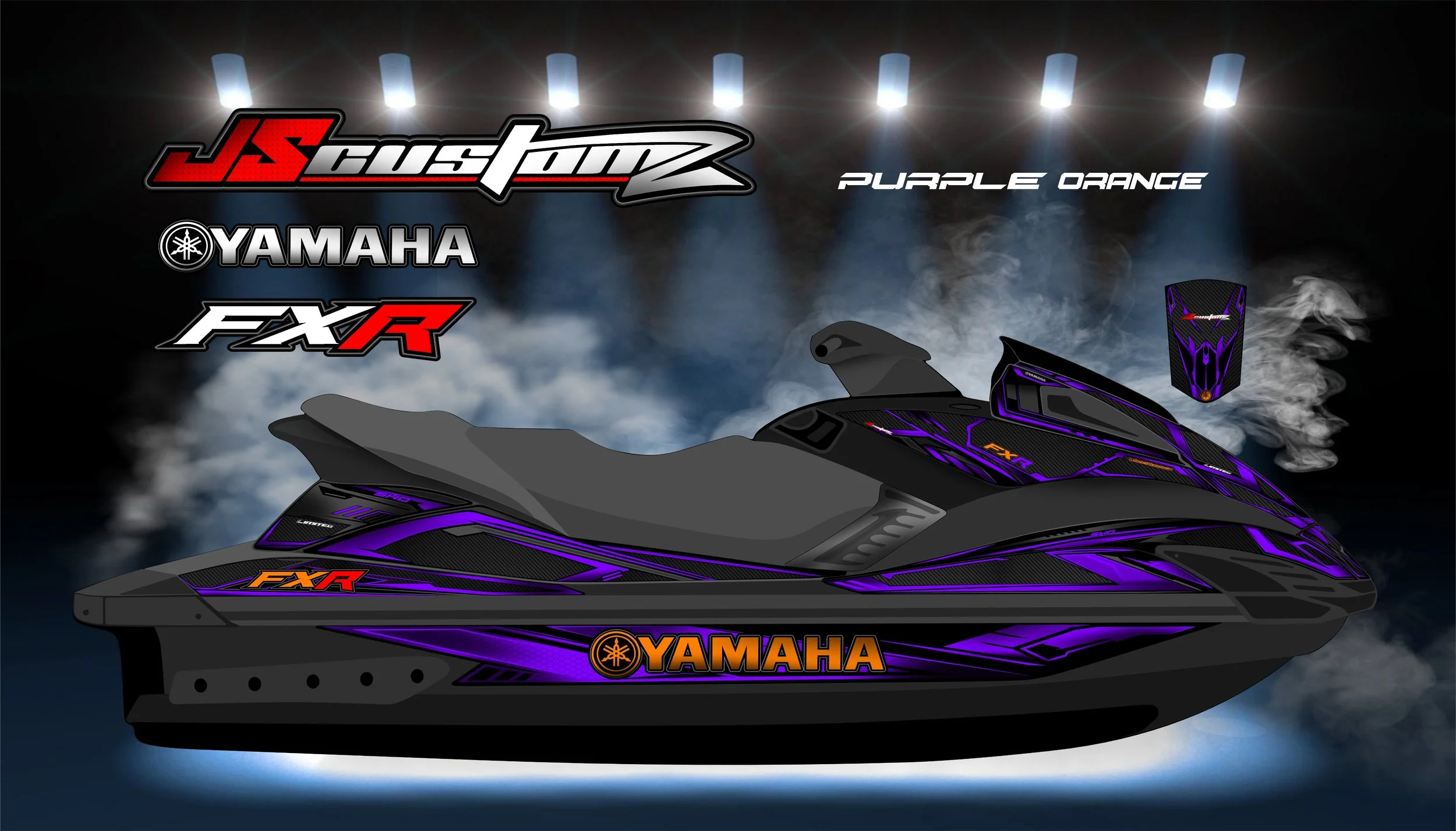 YAMAHA FX 2008-2011 JS2 GRAPHIC KIT PURPLE ORANGE.jpg