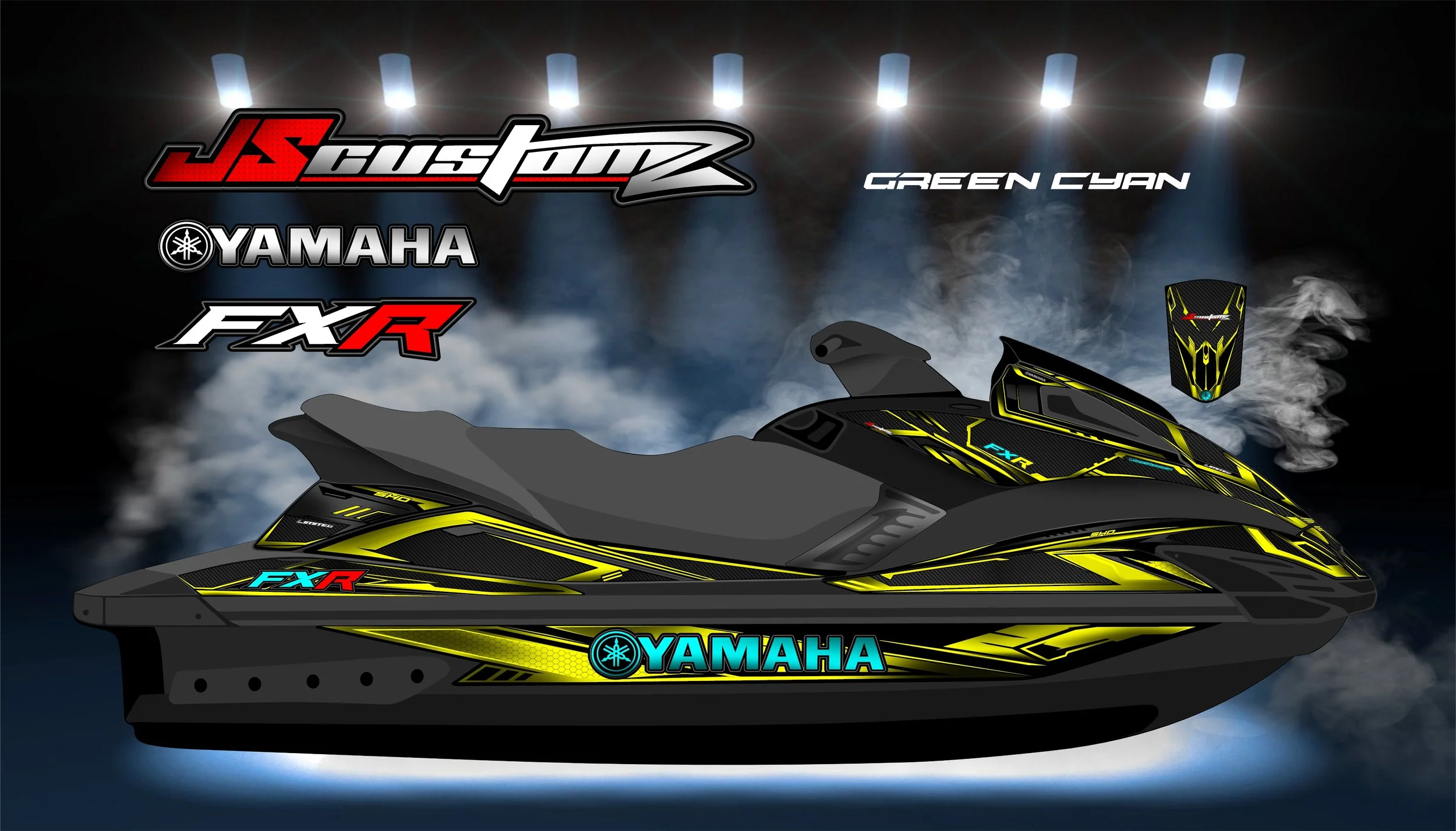YAMAHA FX 2008-2011 JS2 GRAPHIC KIT YELLOW CYAN.jpg