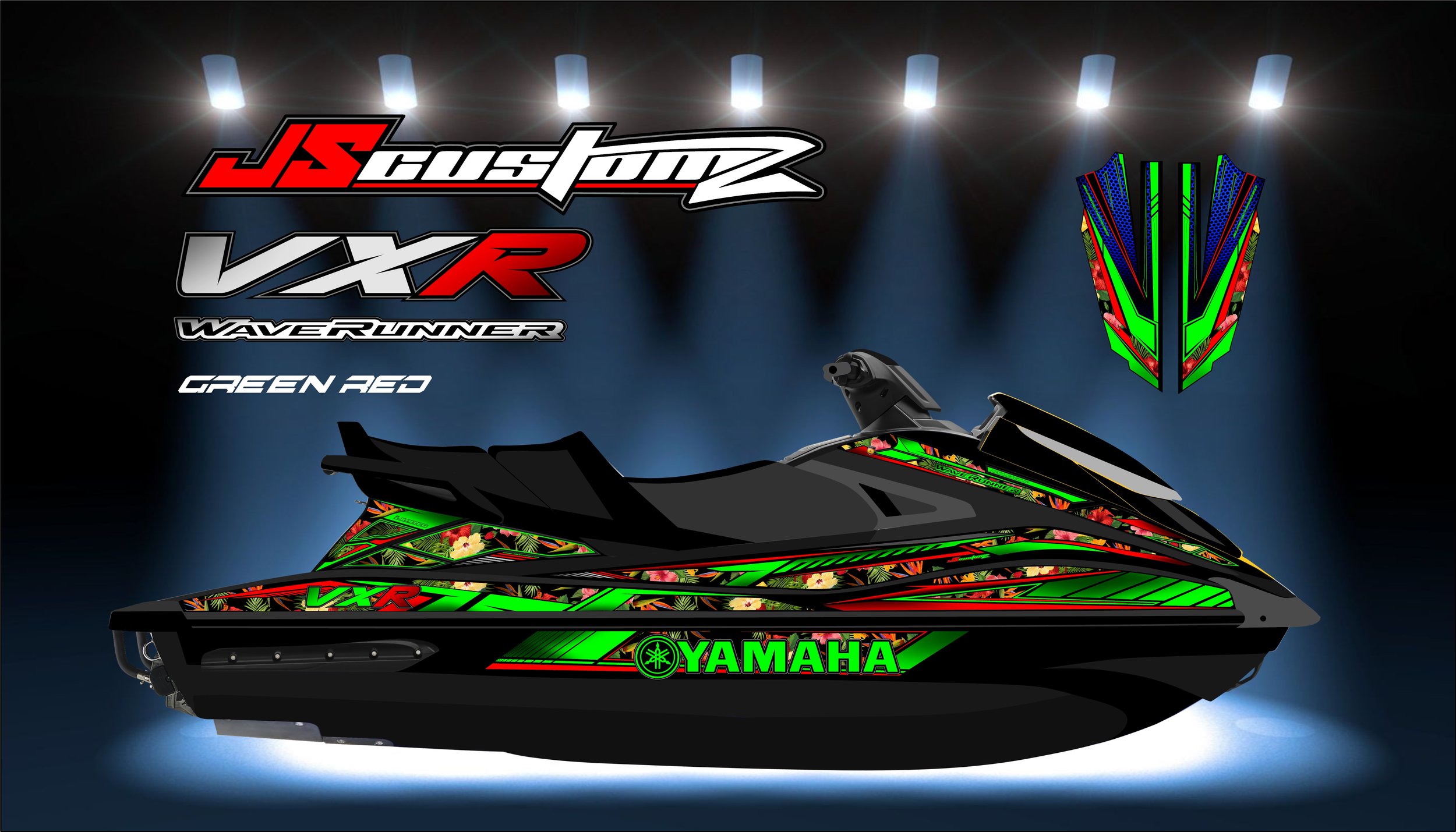 YAMAHA VX 15-20 JS2 GRAPHIC KIT GREEN RED .jpg