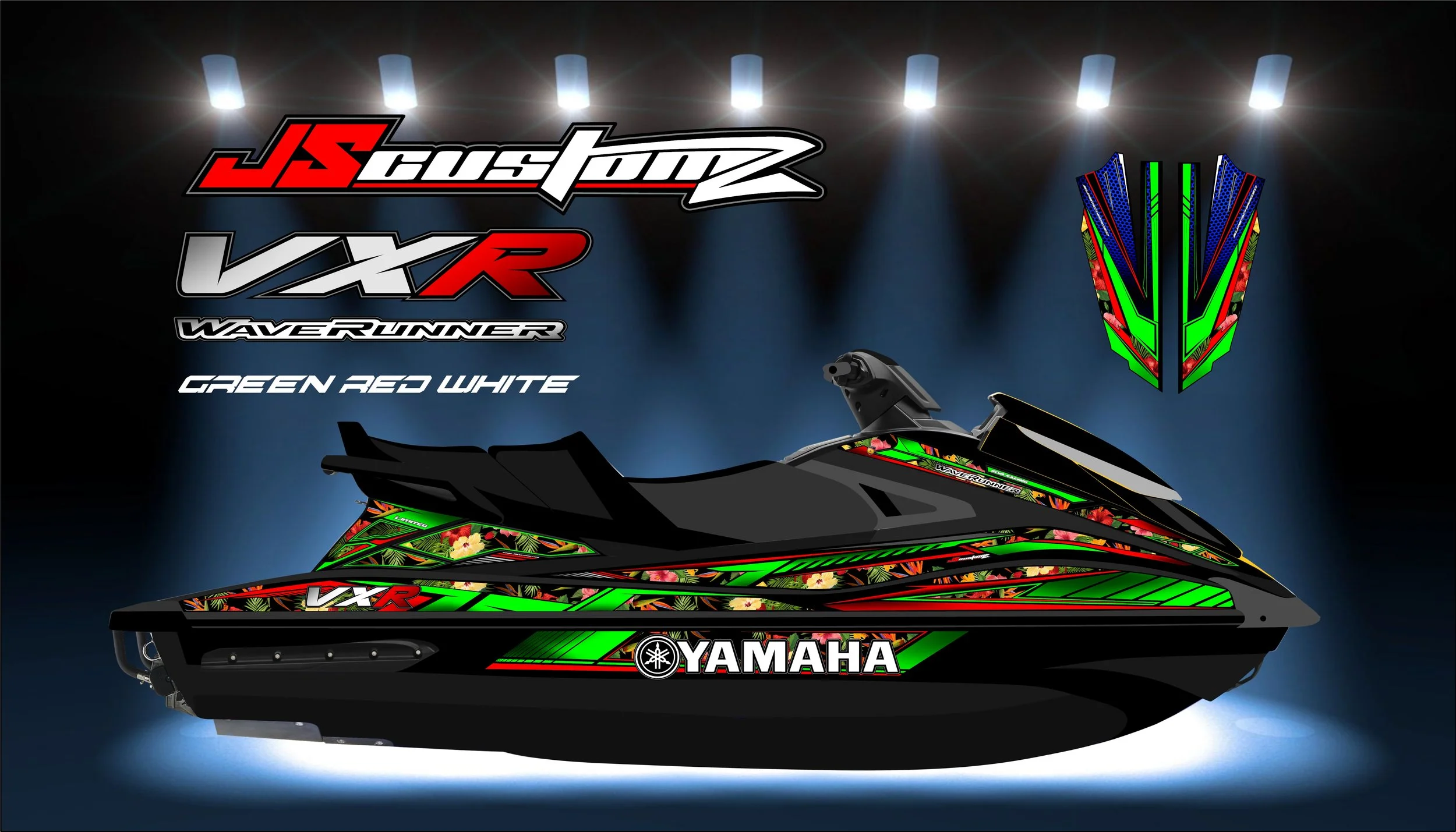 YAMAHA VX 15-20 JS2 GRAPHIC KIT GREEN RED WHITE .jpg