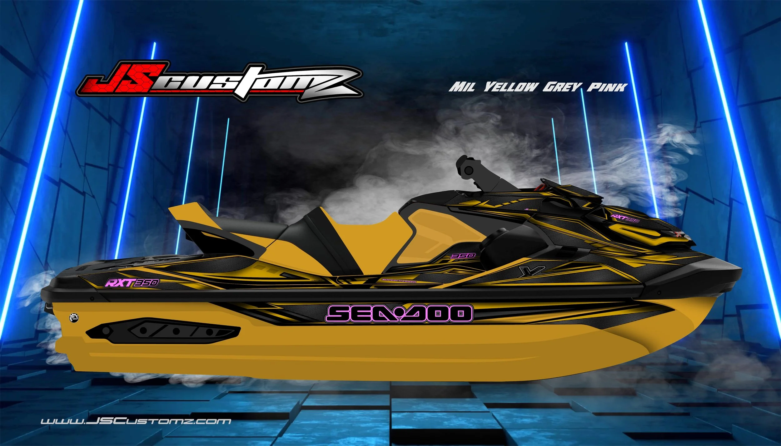 Seadoo RXTX 18-UP JS4 Graphic Kit 2025 MIL YELLOW GREY PINK.jpg