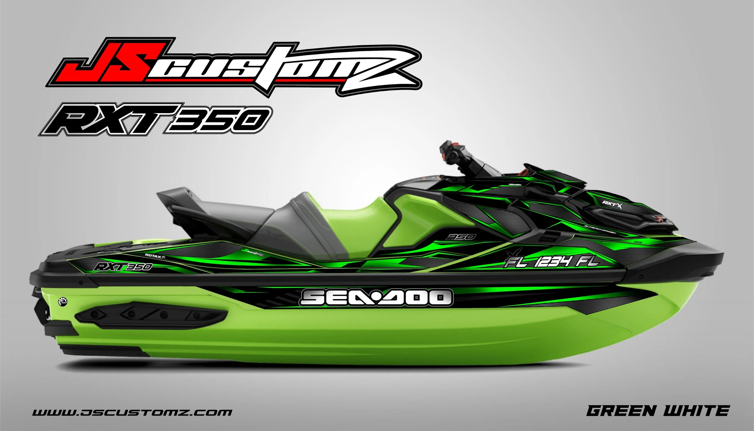 Seadoo RXTX ST3 JS4 Graphic Kit green white.jpg