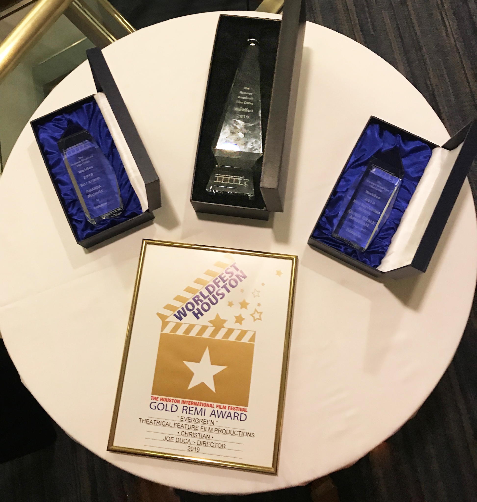 Awards for “Evergreen”: Best Picture, Best Actress, Best Supporting Actress, and the Gold Remi Award at the 2019 WorldFest-Houston Awards Gala