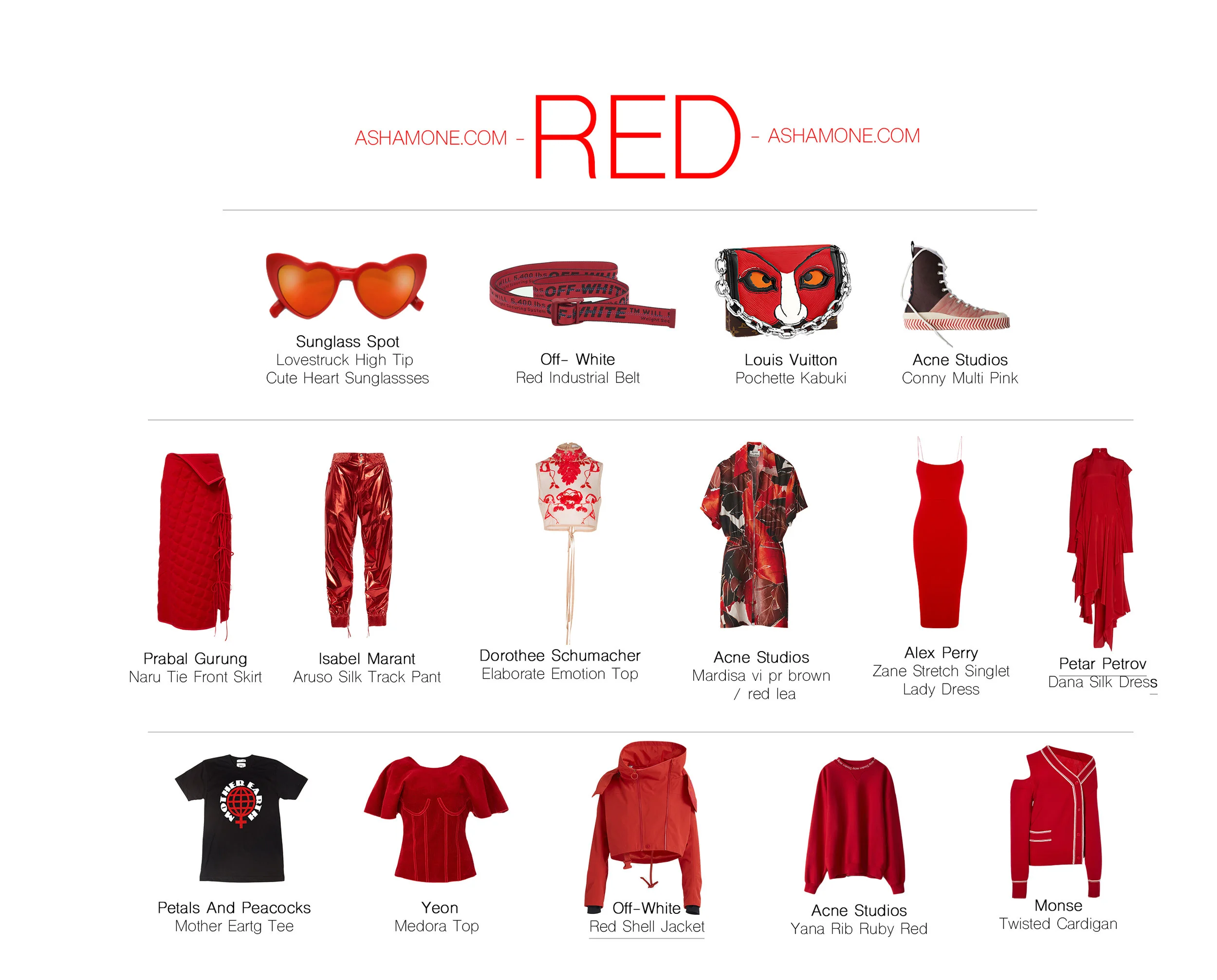 Where To Buy | Row 1: Sunglass Spot , Off-White , Louis Vuitton , Acne Studios , Row 2: Prabal Gurung , Isabel Marant , Dorothee Scumacher , Acne Studios , Alex Perry , Petar Petrov. Row 3: Petals and Peacocks , Yeon , Off-White , Acne Studios , Monse . 
