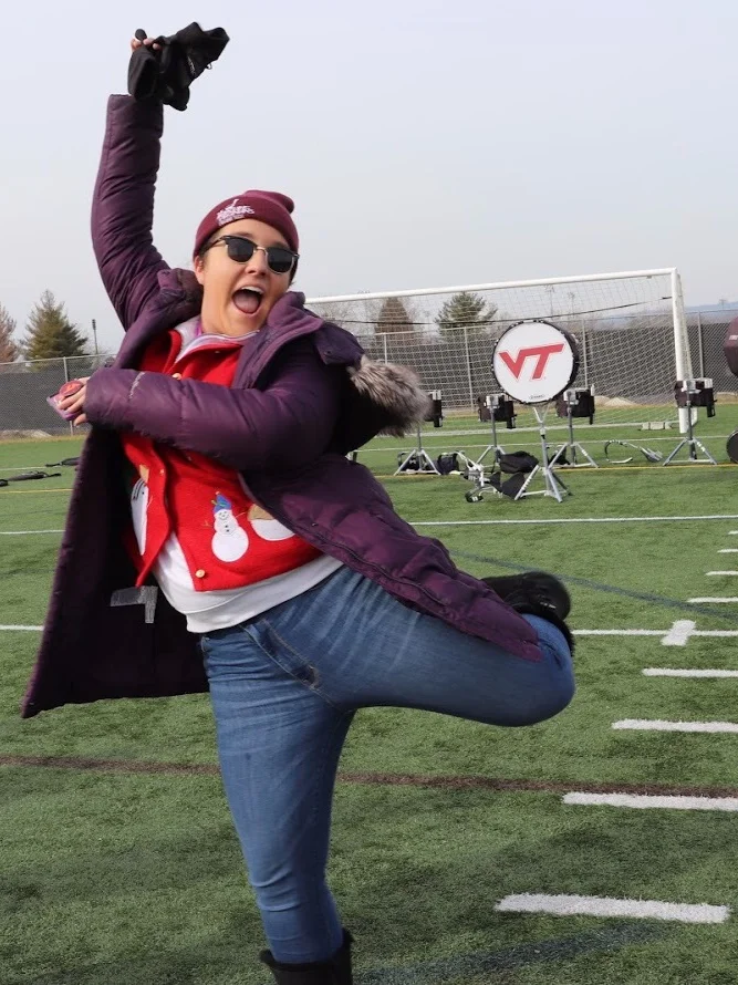 Courtney Martin on the Marching Virginians Center practice field; Source: Ashlyn McDonald