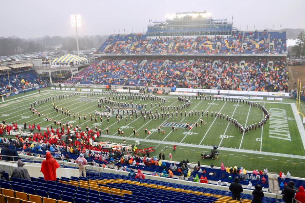 The Marching Virginians during Halftime at the Military Bowl; Source: The Marching Virginians — The Spirit of Tech