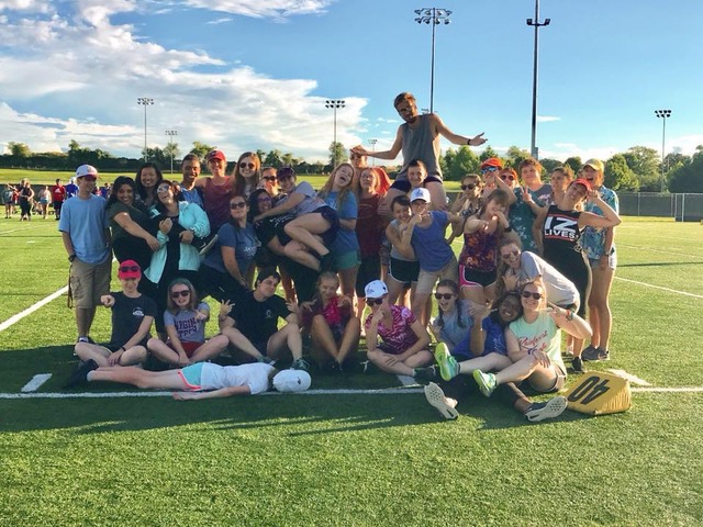 2018 Marching Virginians Piccolo Section after a day of band camp; Source: Facebook