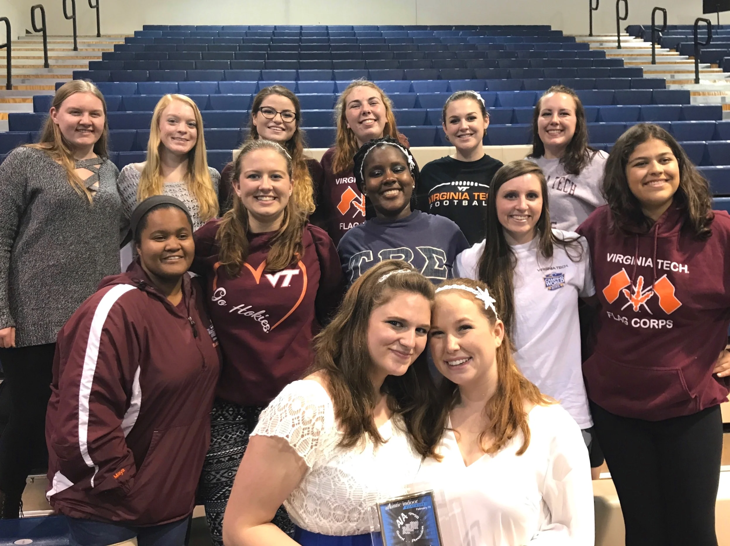 Members of ValianT 2017-2018 posing after taking 1st place at a competition