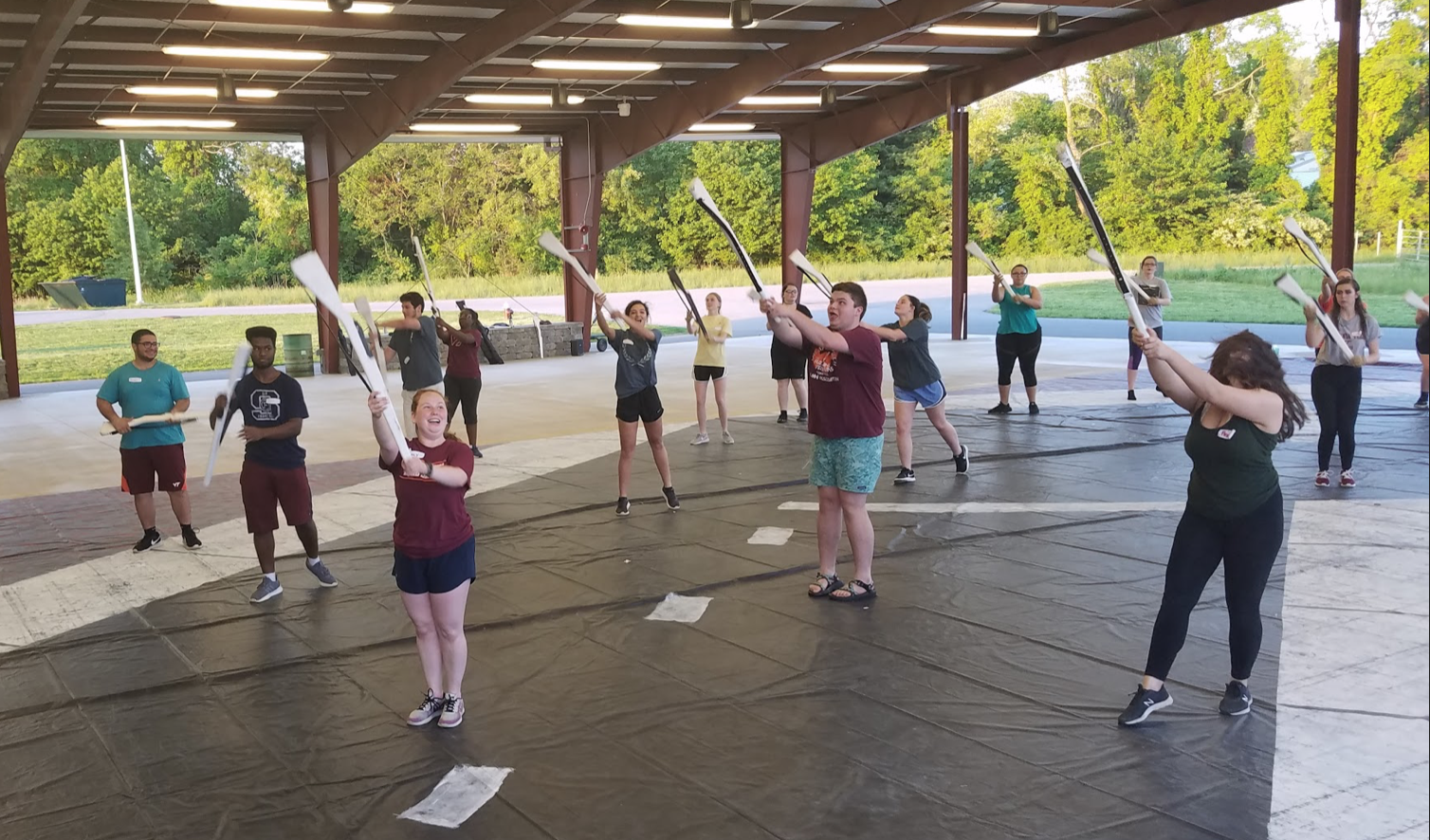 The Intermediate Rifle class performing their routine; Source: Valiant Indoor Guard