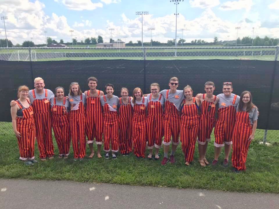 The 2018-2019 Officer Team at band camp.