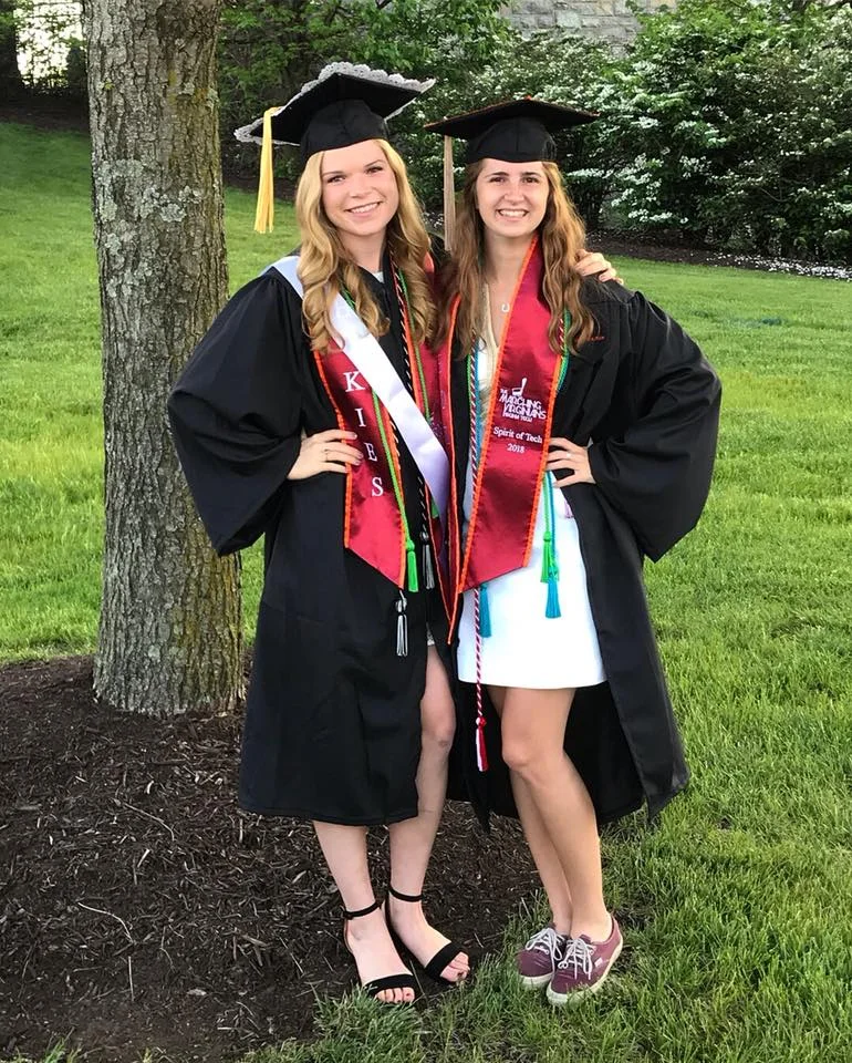 Courtney and Cammy during graduation in 2018; Source: Courtney Amos