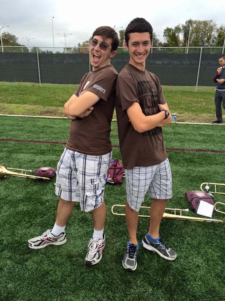 James and Evan at the start of their bromance- the day they coincidentally wore the same outfit freshman year; Source: Evan Hornstein