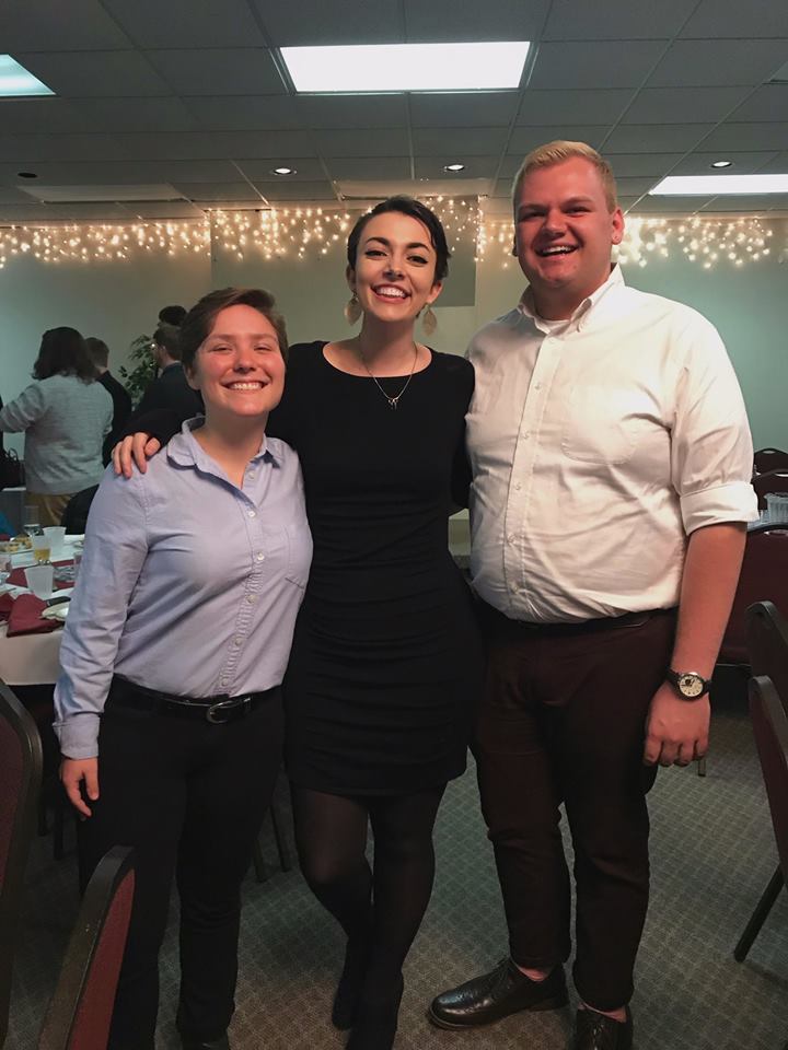 Steph, Haley, and Drew looking snazzy at Bandquet; Source: Drew Robertson-Gouge