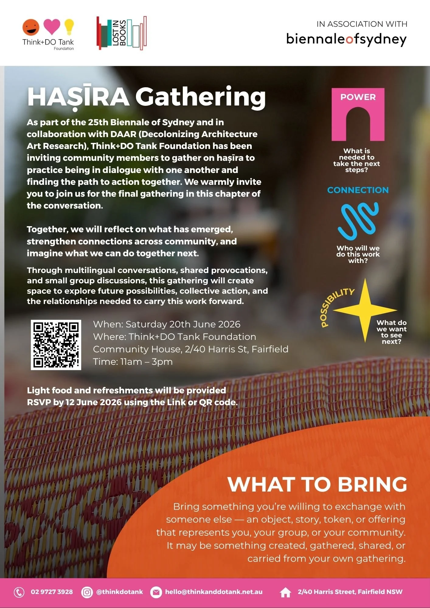 ḥaṣīra (حصیرة): Framing and Unframing Presented by DAAR, with Biennale of Sydney and Think+DO Tank *