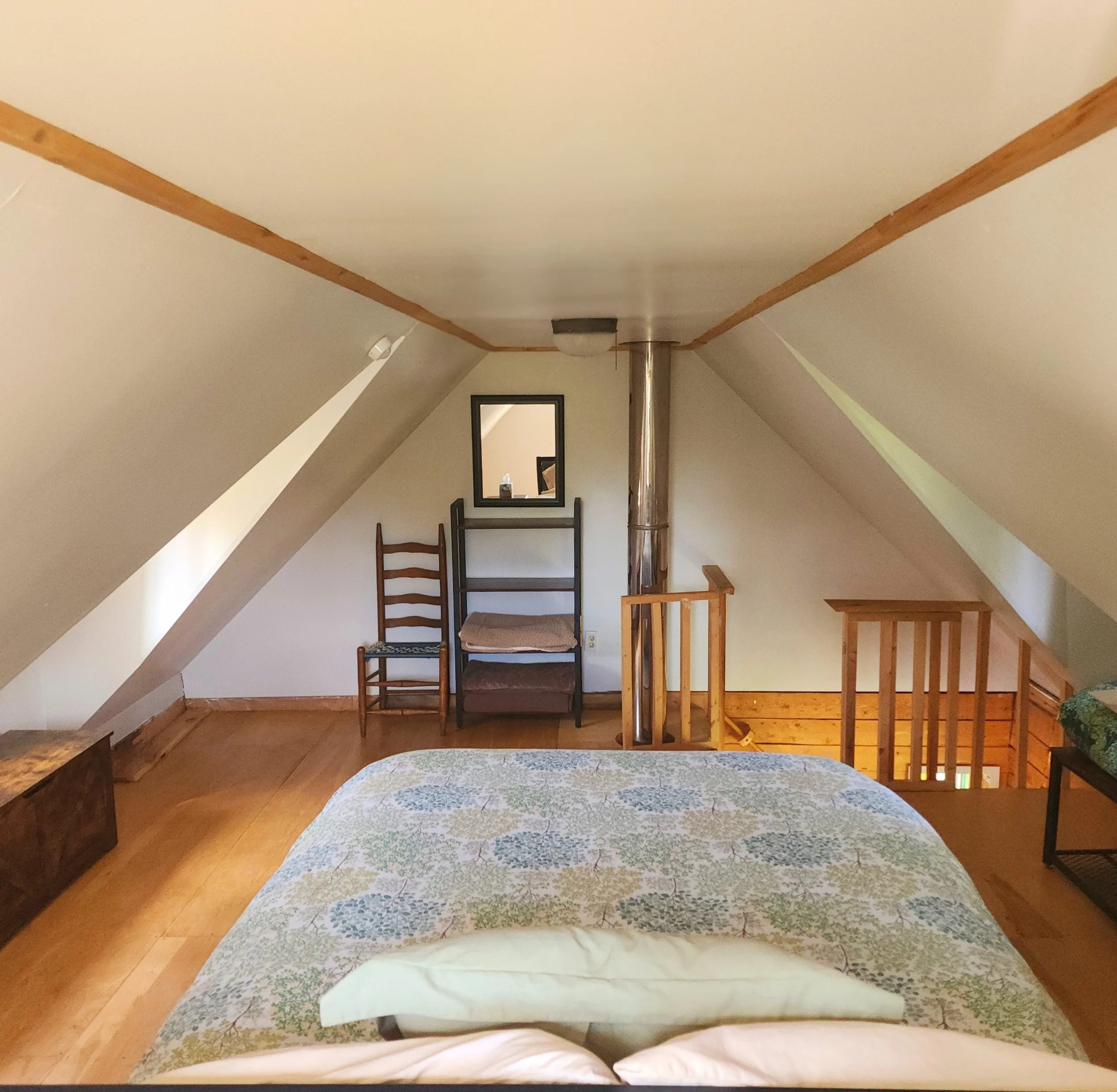Meadow's loft with a comfy queen-sized bed. 
