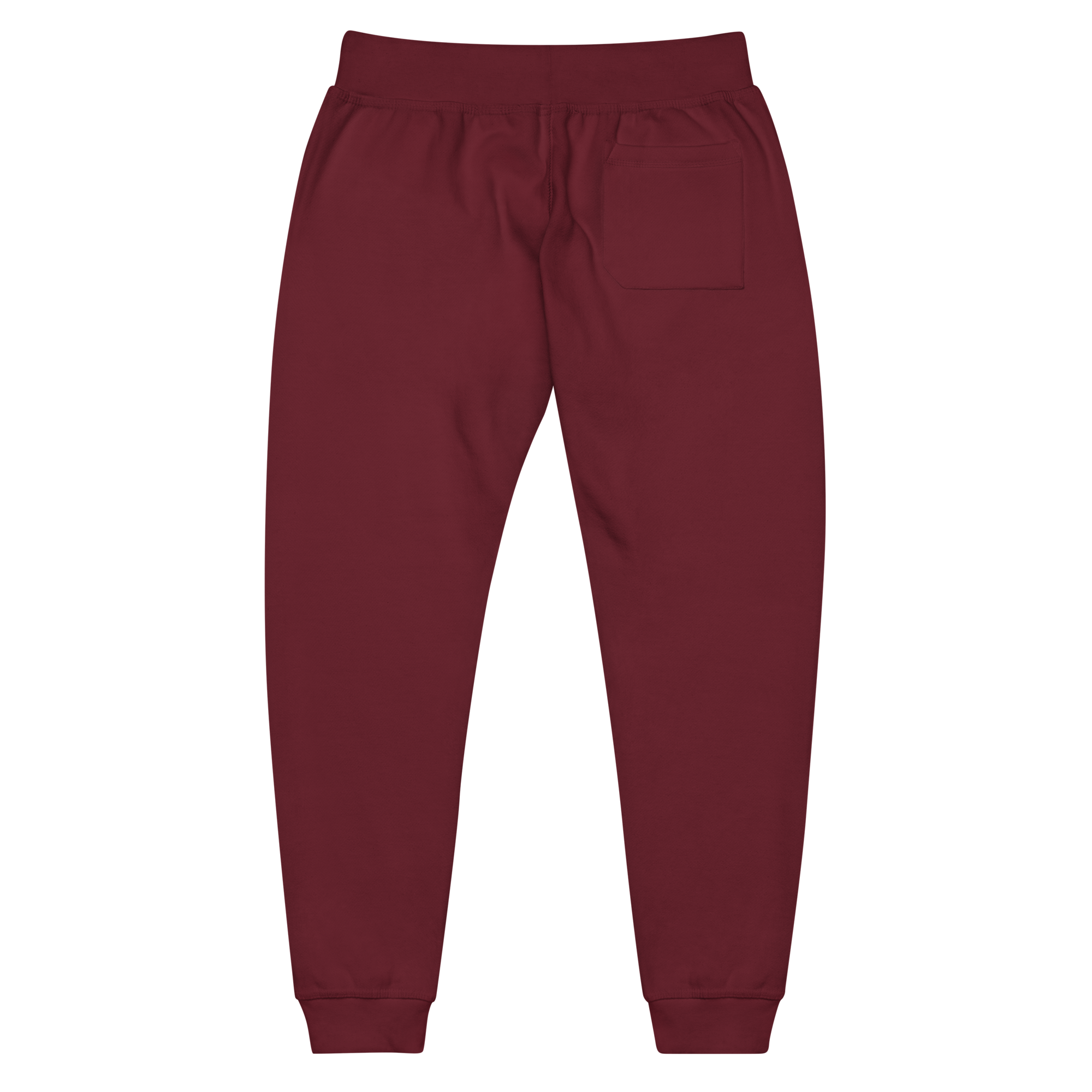 unisex-fleece-sweatpants-maroon-back-69cf19e176c7f.png