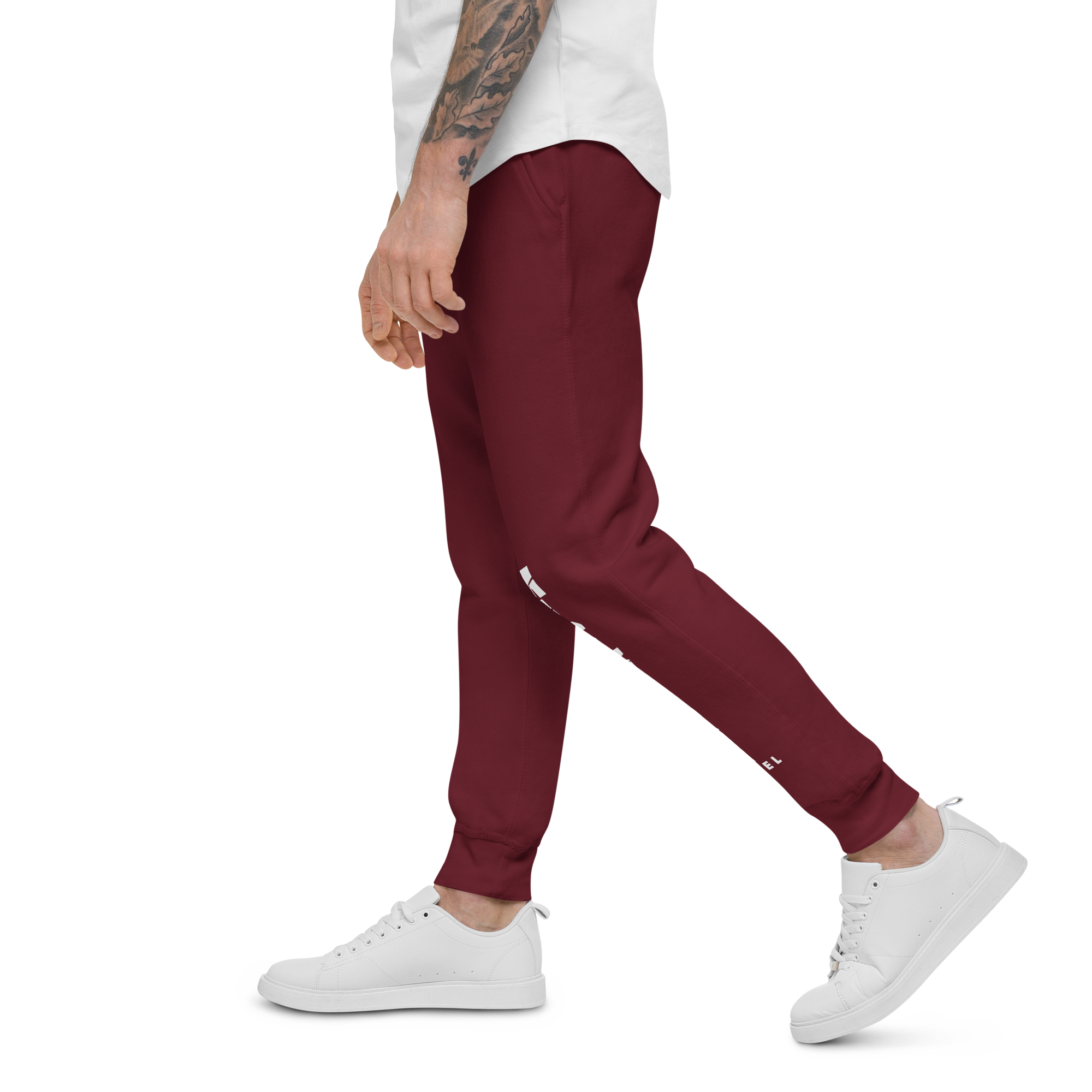 unisex-fleece-sweatpants-maroon-left-6ad9358a5d168.png