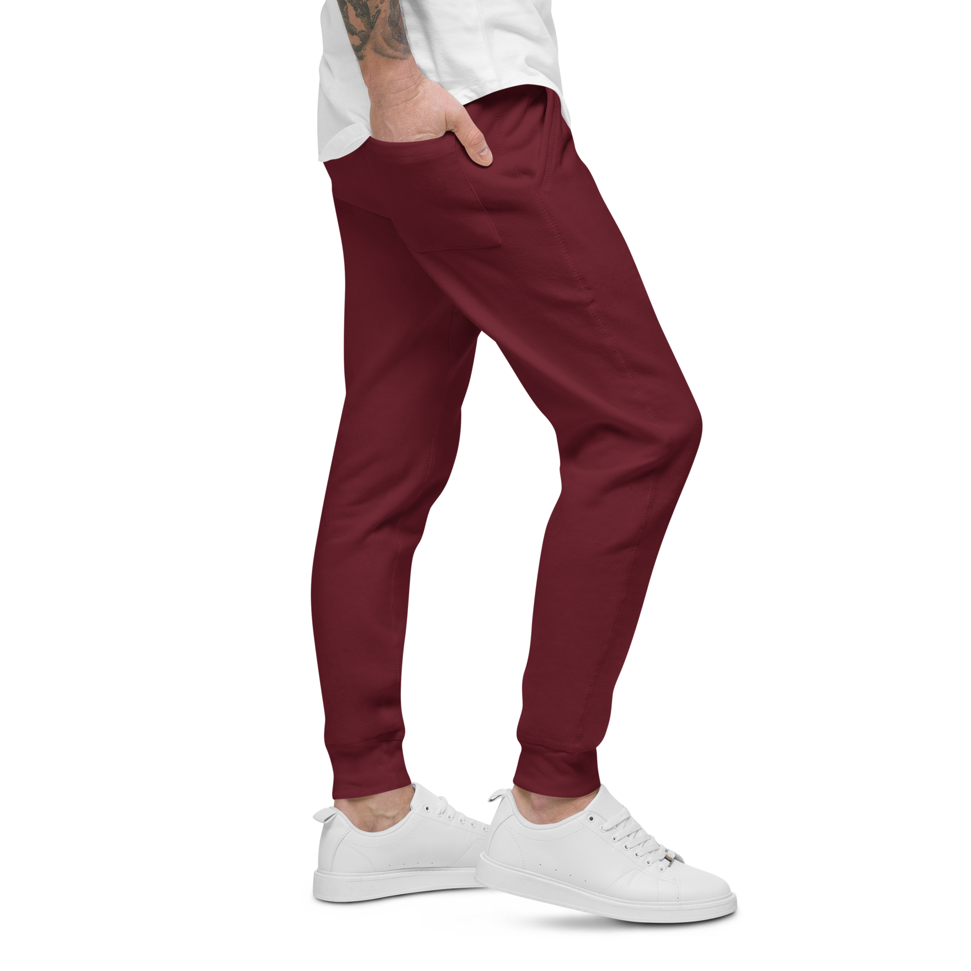 unisex-fleece-sweatpants-maroon-right-6ad9358a5ea6b.png