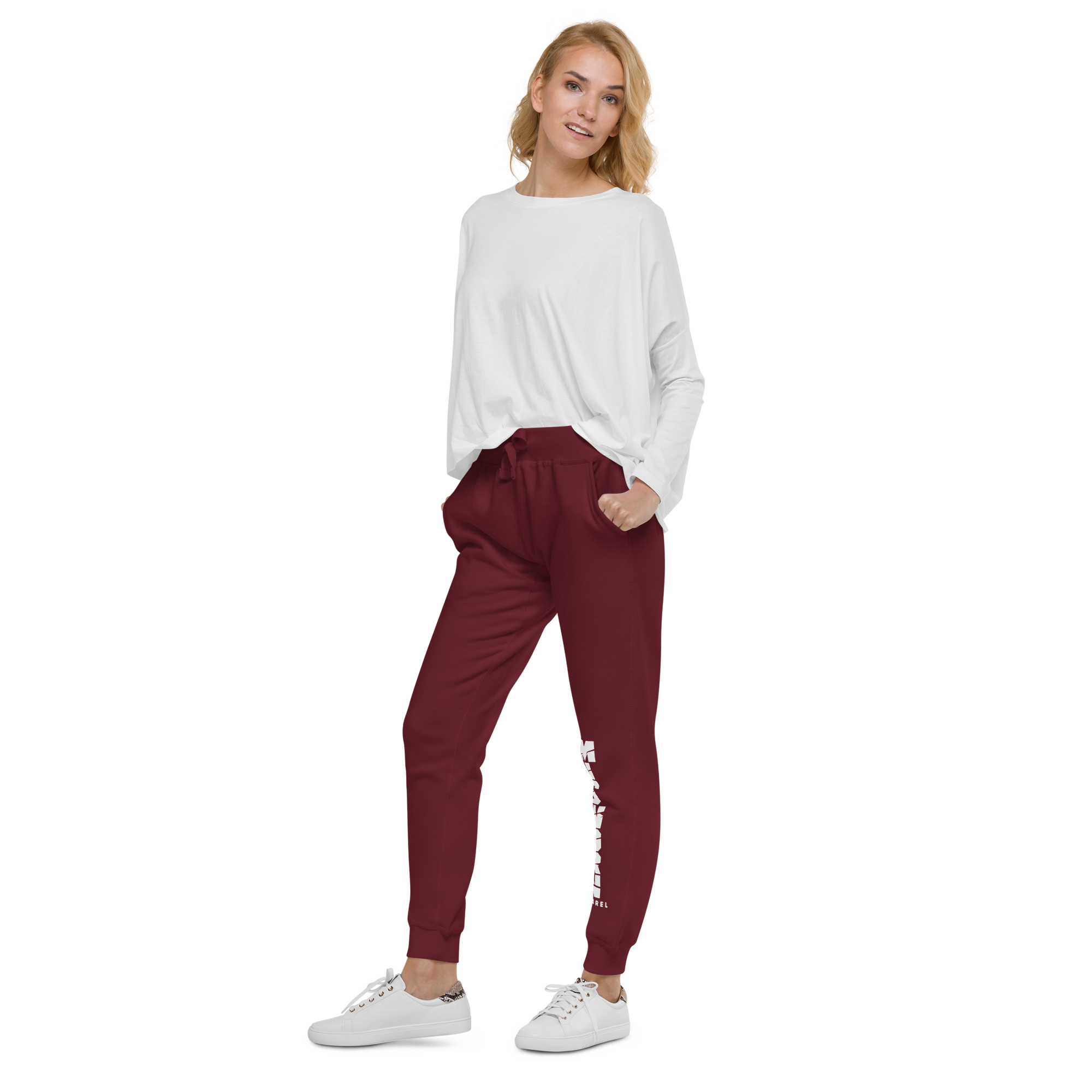 unisex-fleece-sweatpants-maroon-left-front-6ad9358a61e55.png