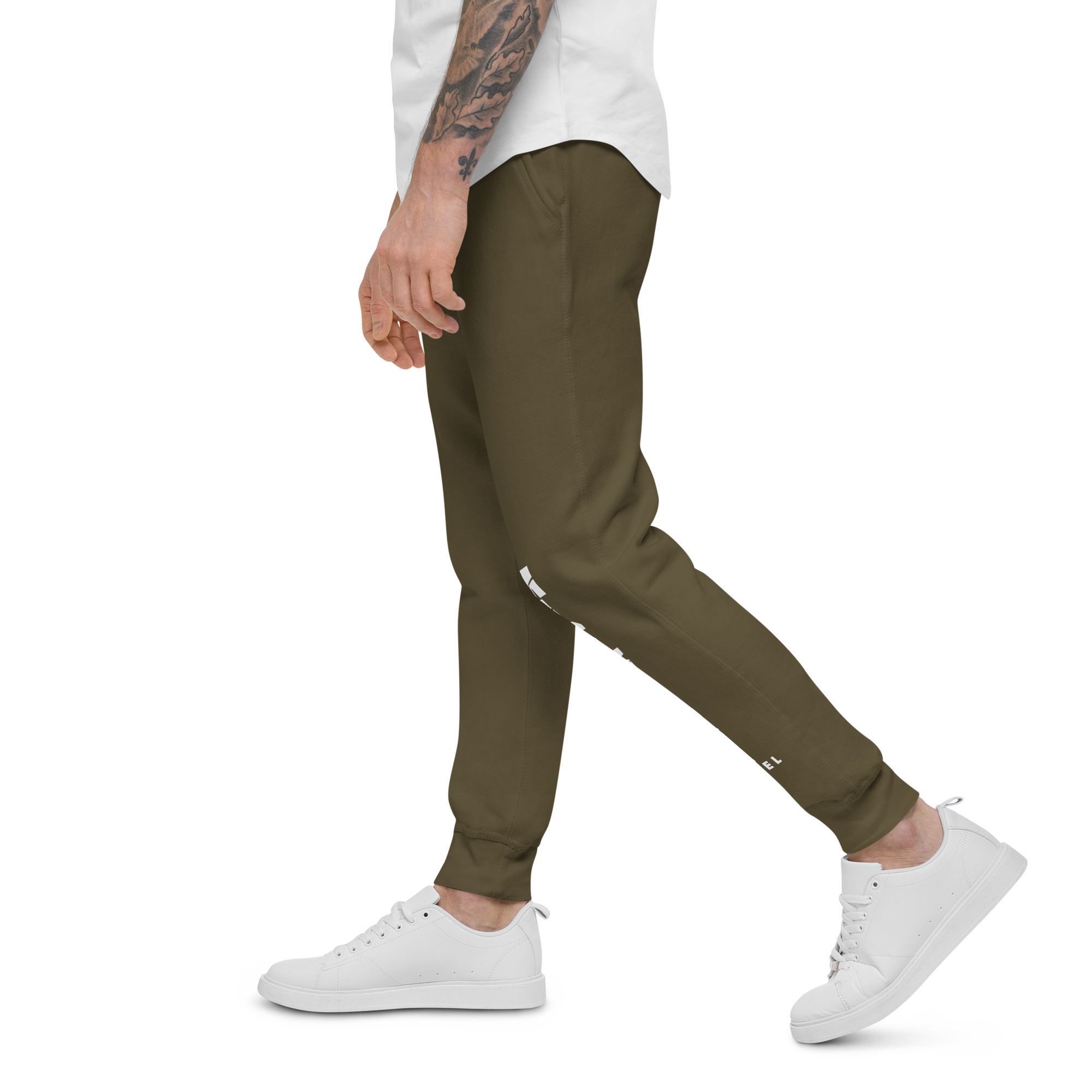unisex-fleece-sweatpants-military-green-left-6ad9358a5d1b6.png