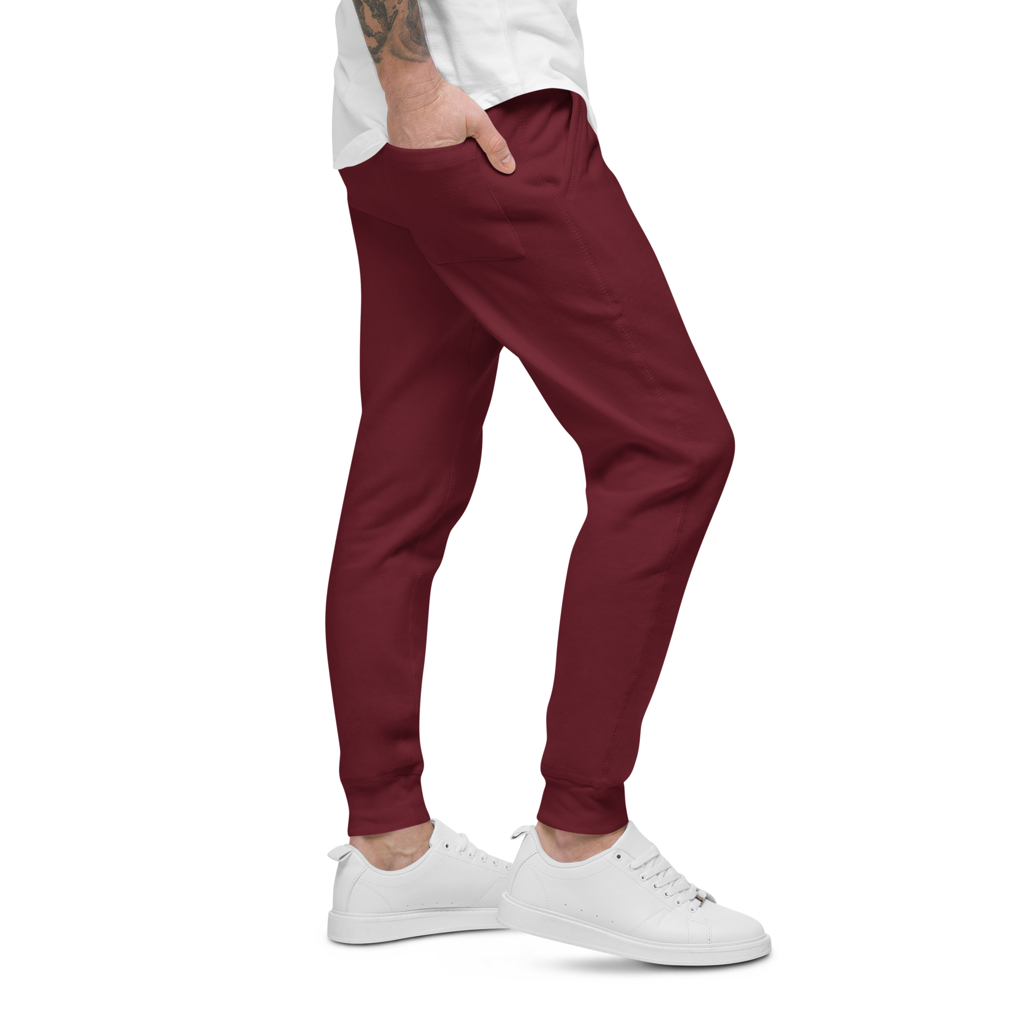 unisex-fleece-sweatpants-maroon-right-6adfbecbbc575.png