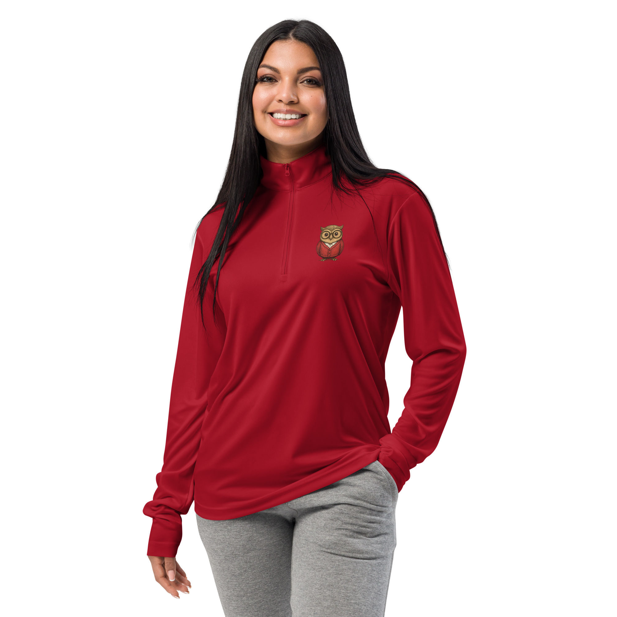 unisex-quarter-zip-pullover-true-red-front-6958c5017280e.png