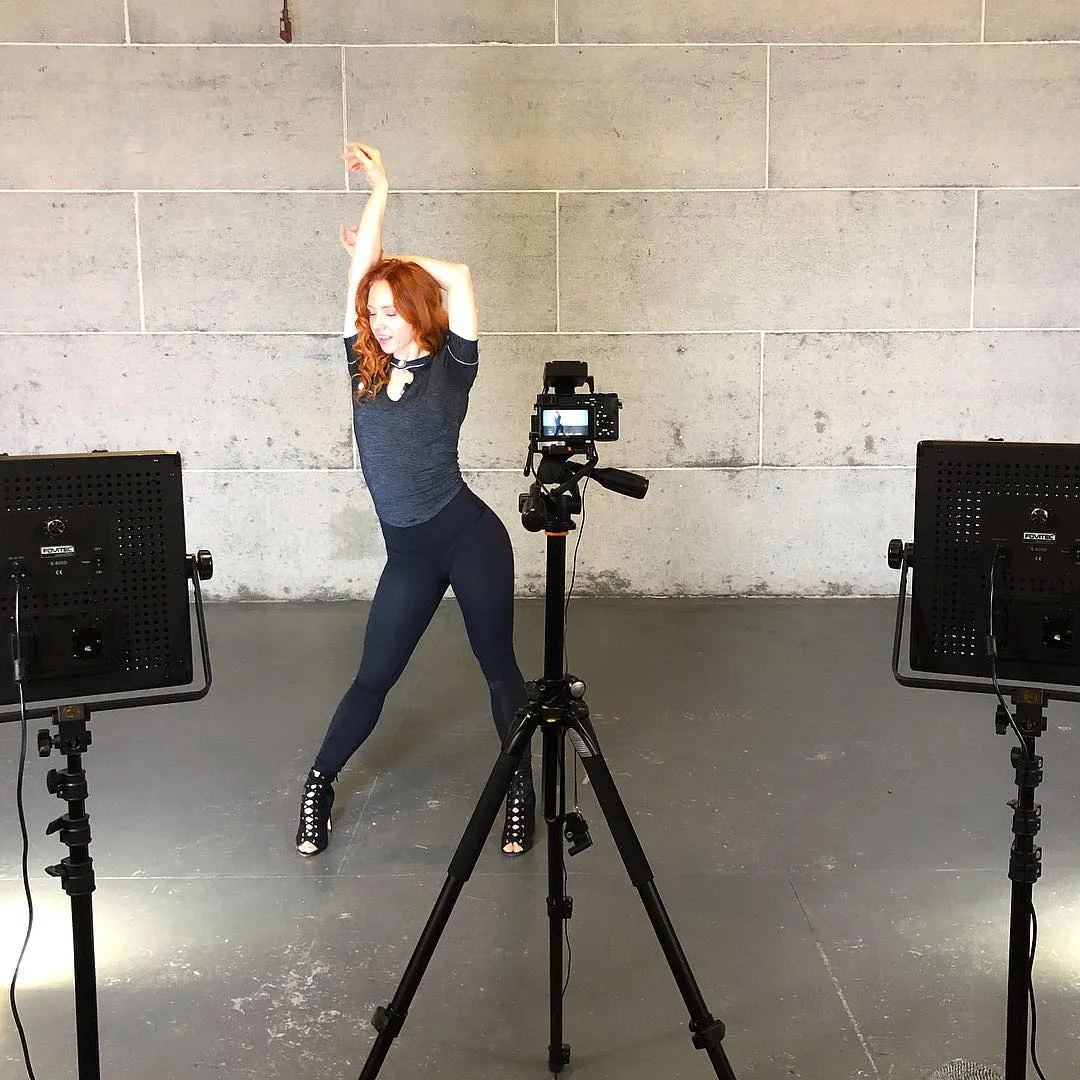 Liana filming something exciting for an upcoming project!