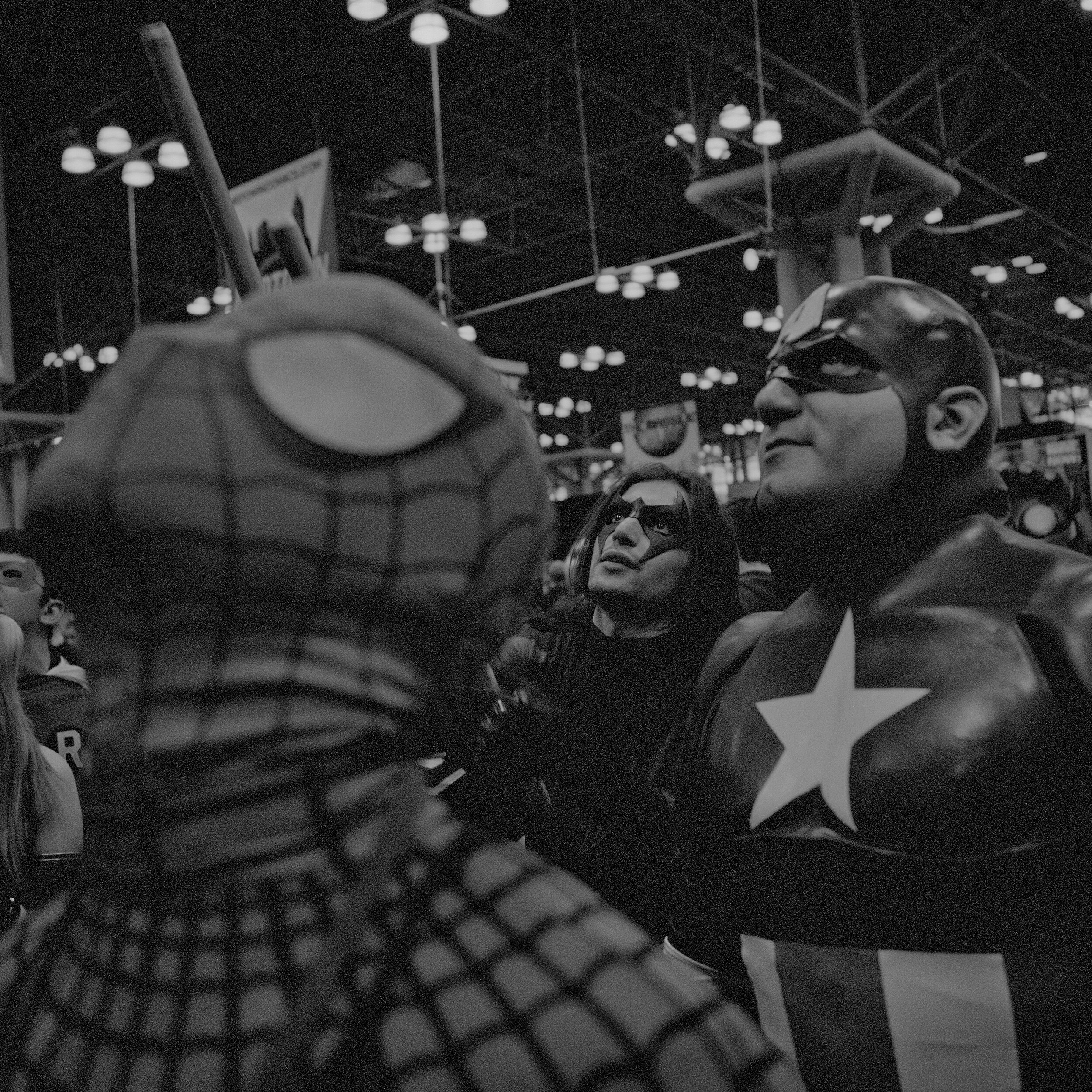  Robin, Spider-Man, Nightwing, and Captain America in New York, NY on Oct. 13, 2012. 