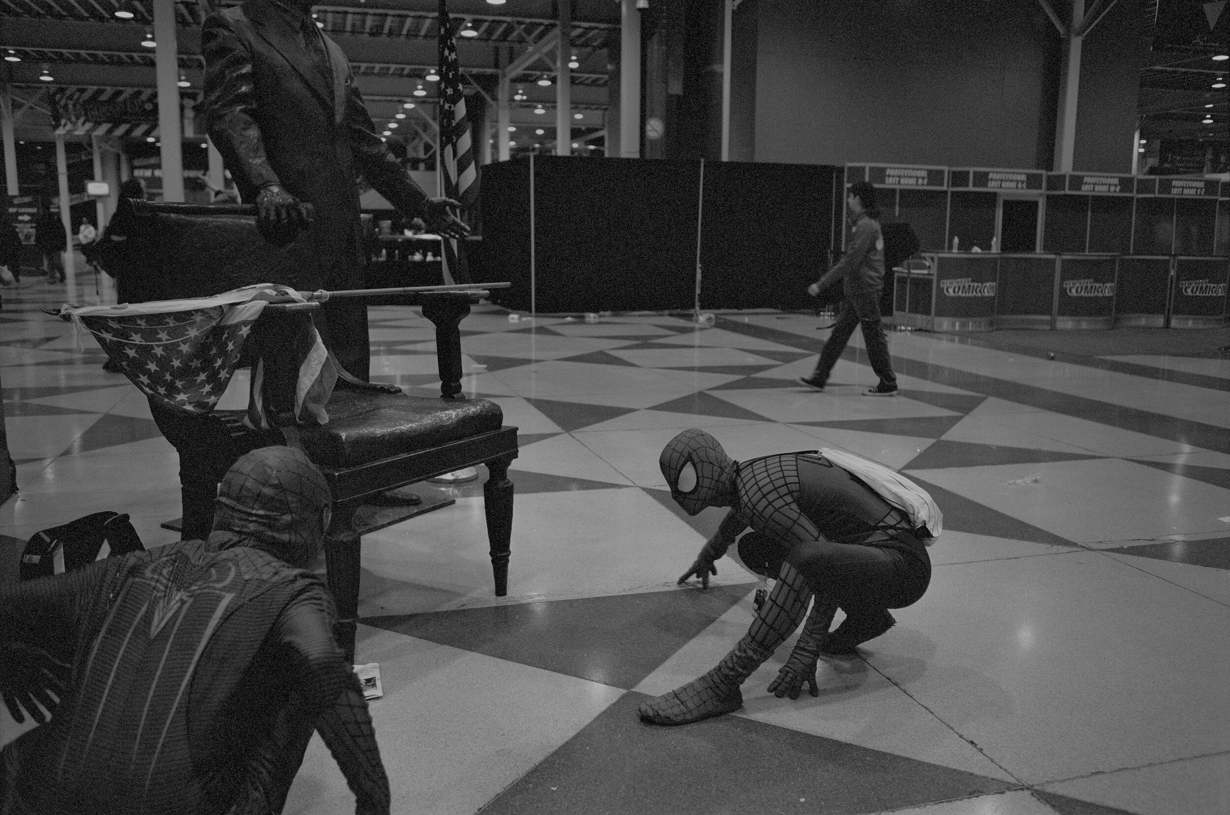  Spider-Man and Spider-Man face off in New York, NY on Oct. 13, 2012. 