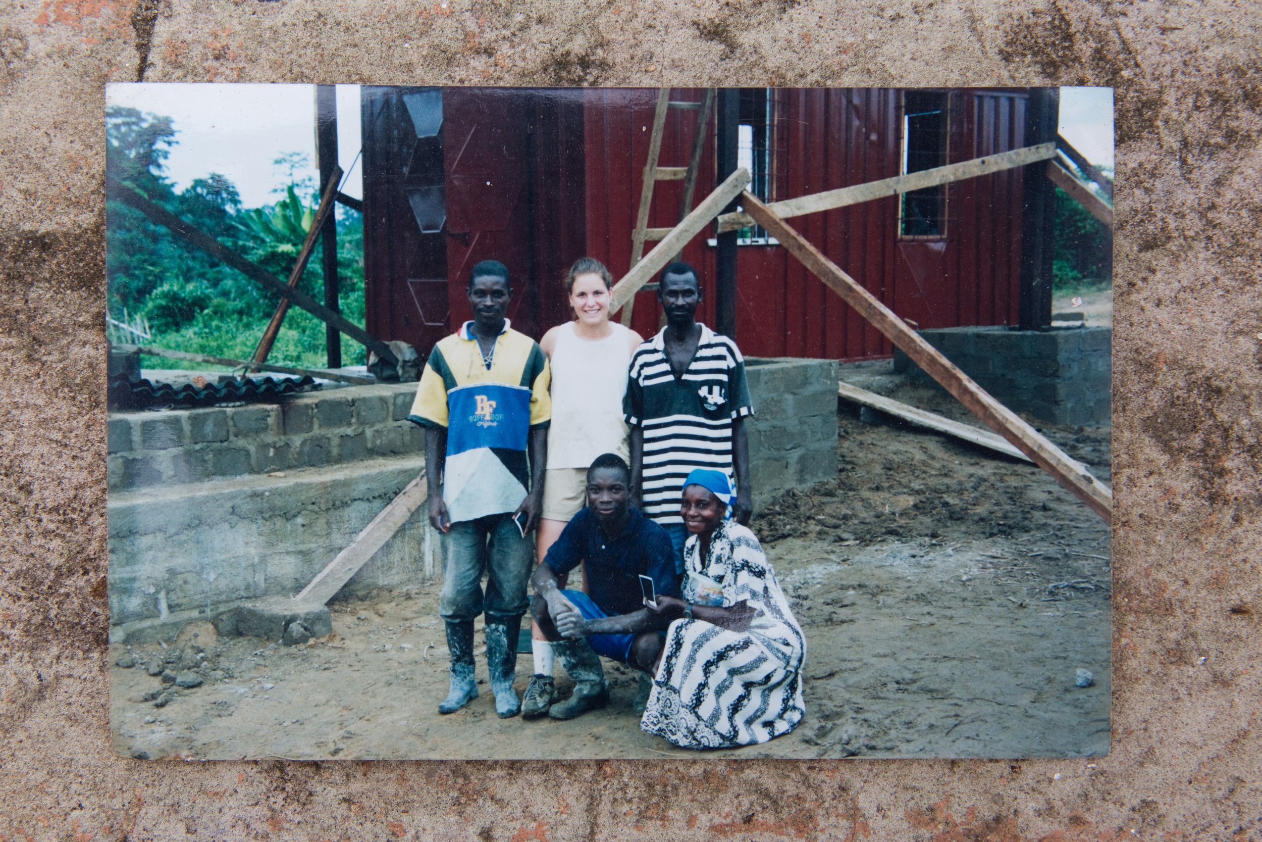  Library under construction. Abrafo, Central Region, Ghana. Original photograph circa 2000, copy photograph May 14, 2014. 