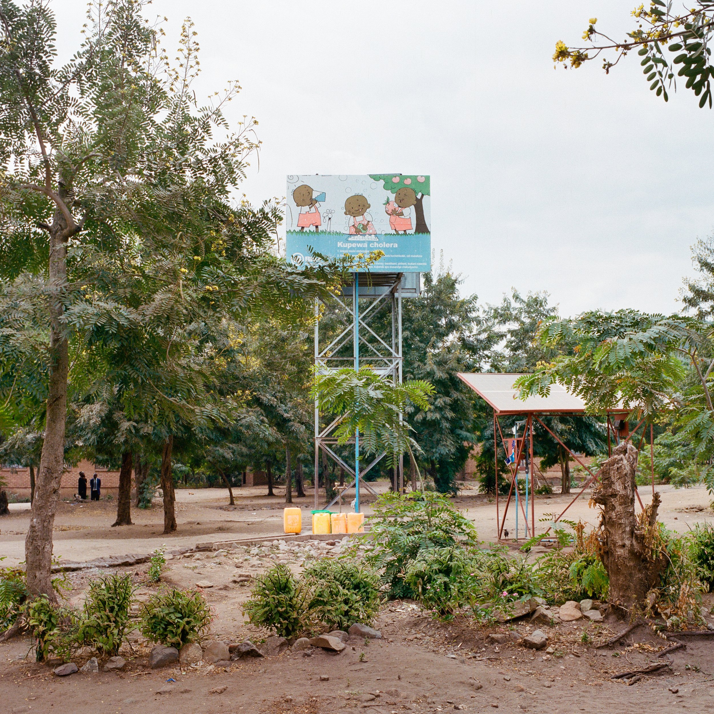  Empty, unused water tower from the site of a broken PlayPump. Inifunde, Chikhwawa District, Malawi, June 11, 2015. The PlayPump was installed in 2012 or 2013 and removed after six months. Photographed June 11, 2015. 