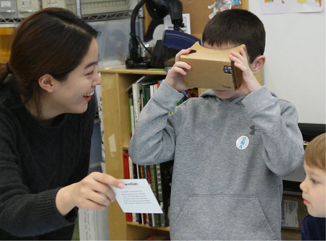 1. Participants learn educational content through augmented reality cards