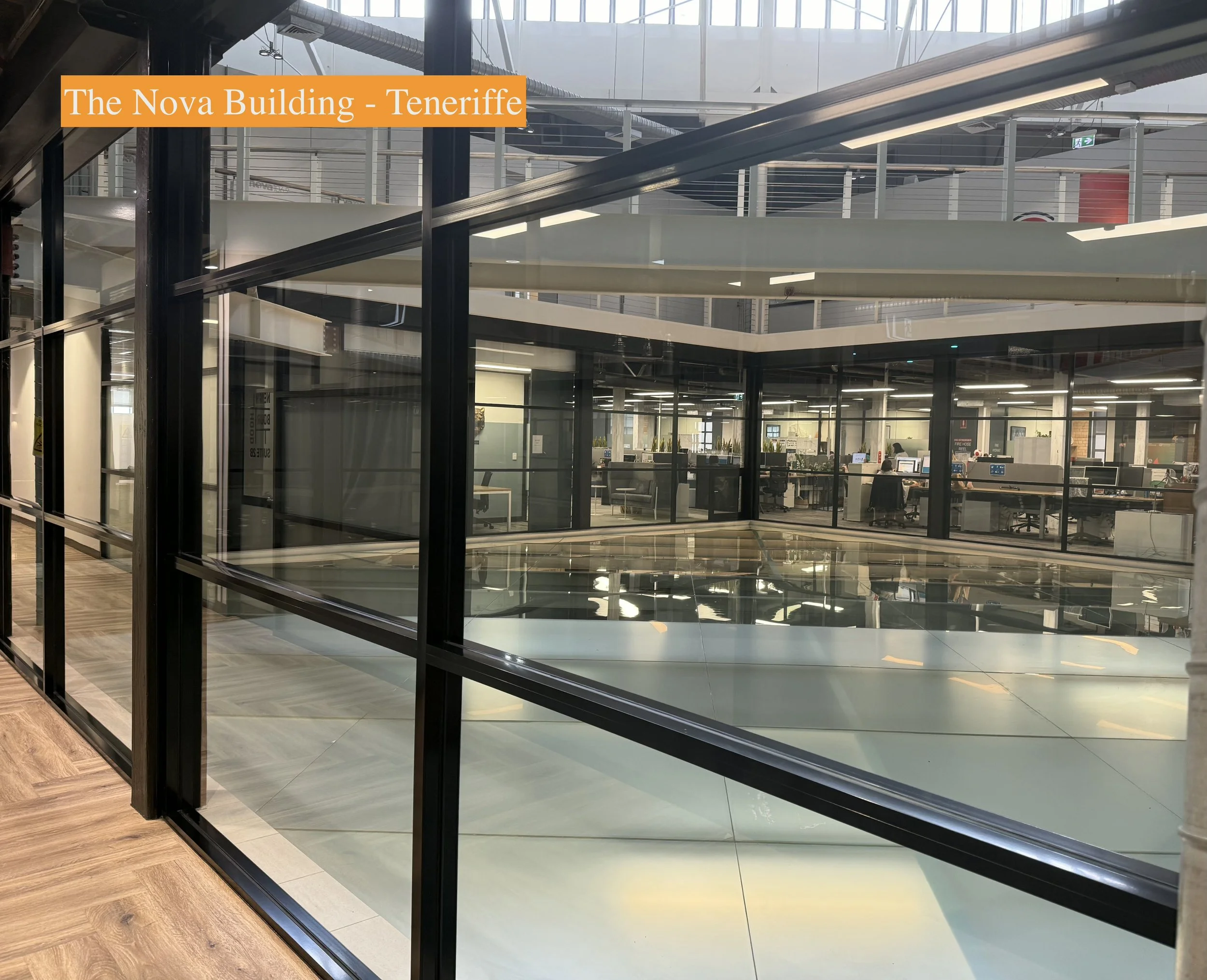 Office viewing glass and aviary freshly cleaned windows