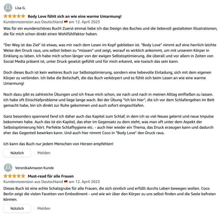 Amazon.de+Lisa+G.+Veronika+Kundenrezensionen++Body+Love++Dein+Körper+ist+der+Schlüssel+zur+Selbstliebe+-+Das+sinnliche+Coaching+mit+über+80+Übungen.webp