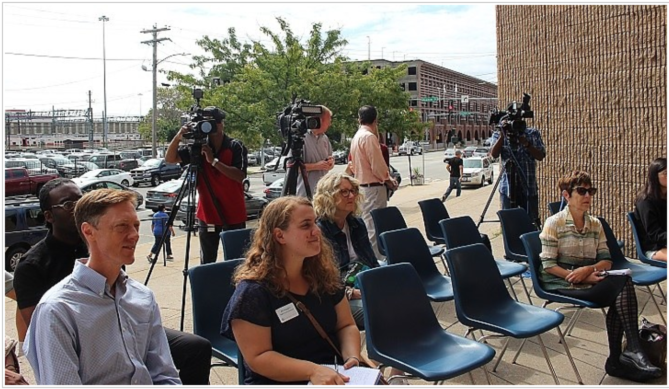 The crowd at Thursday’s presser.