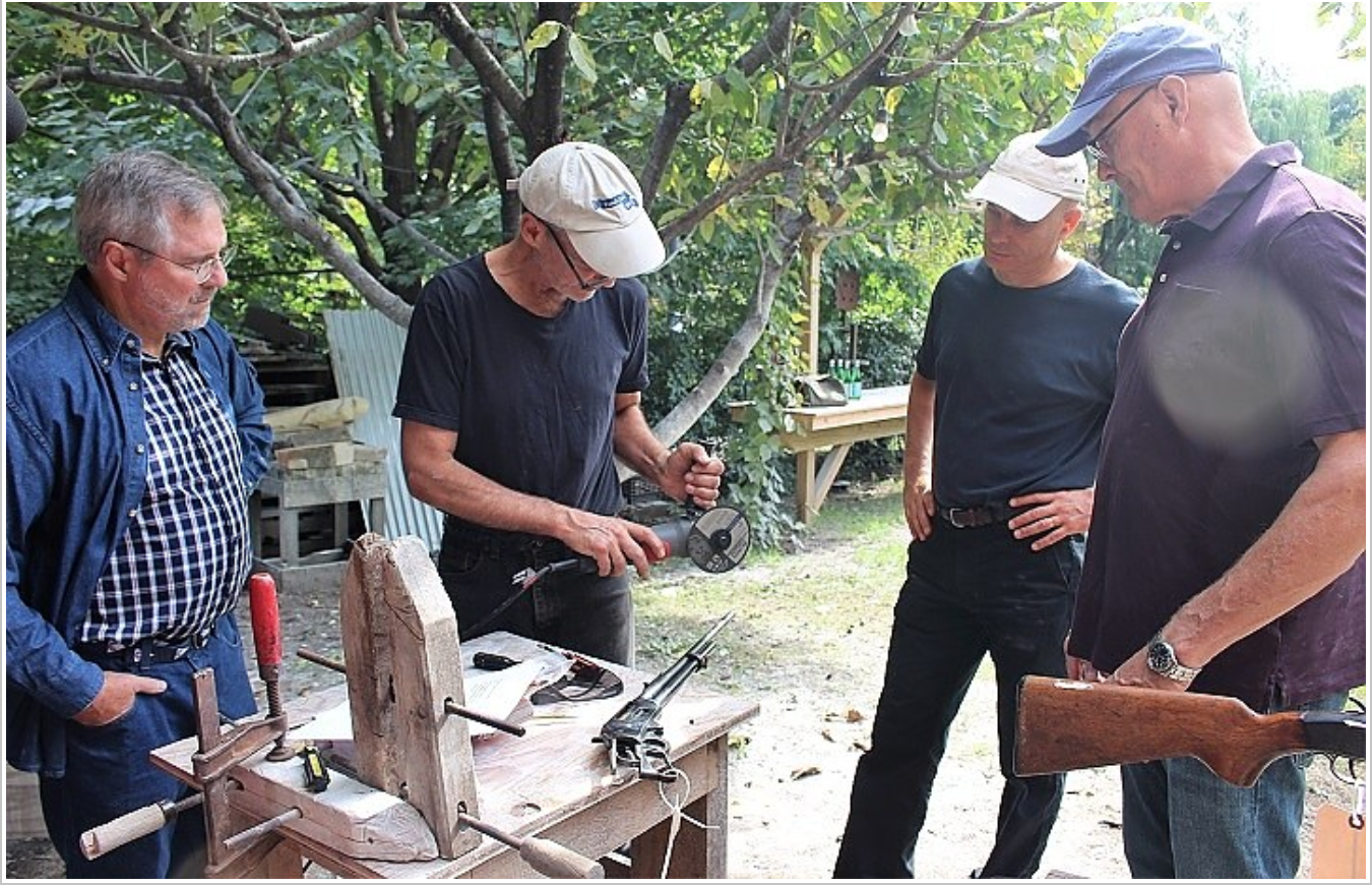 Waterman (center) with local Episcopal clergymen Ian Douglas, Bob Bergner, and Jim Curry.