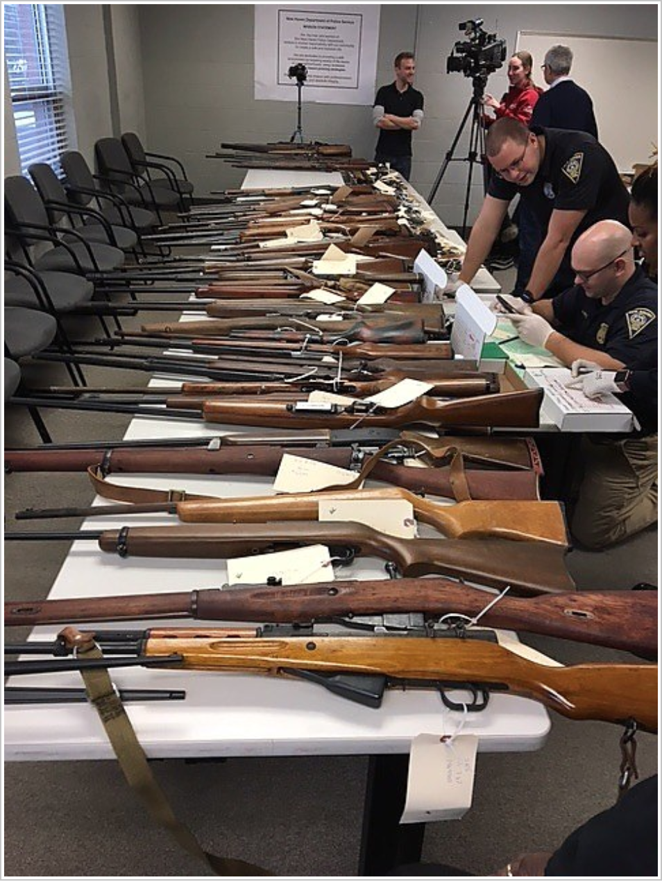 Some of the 138 guns collected Saturday.