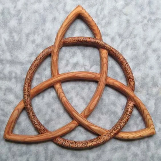 A wooden celtic knot.