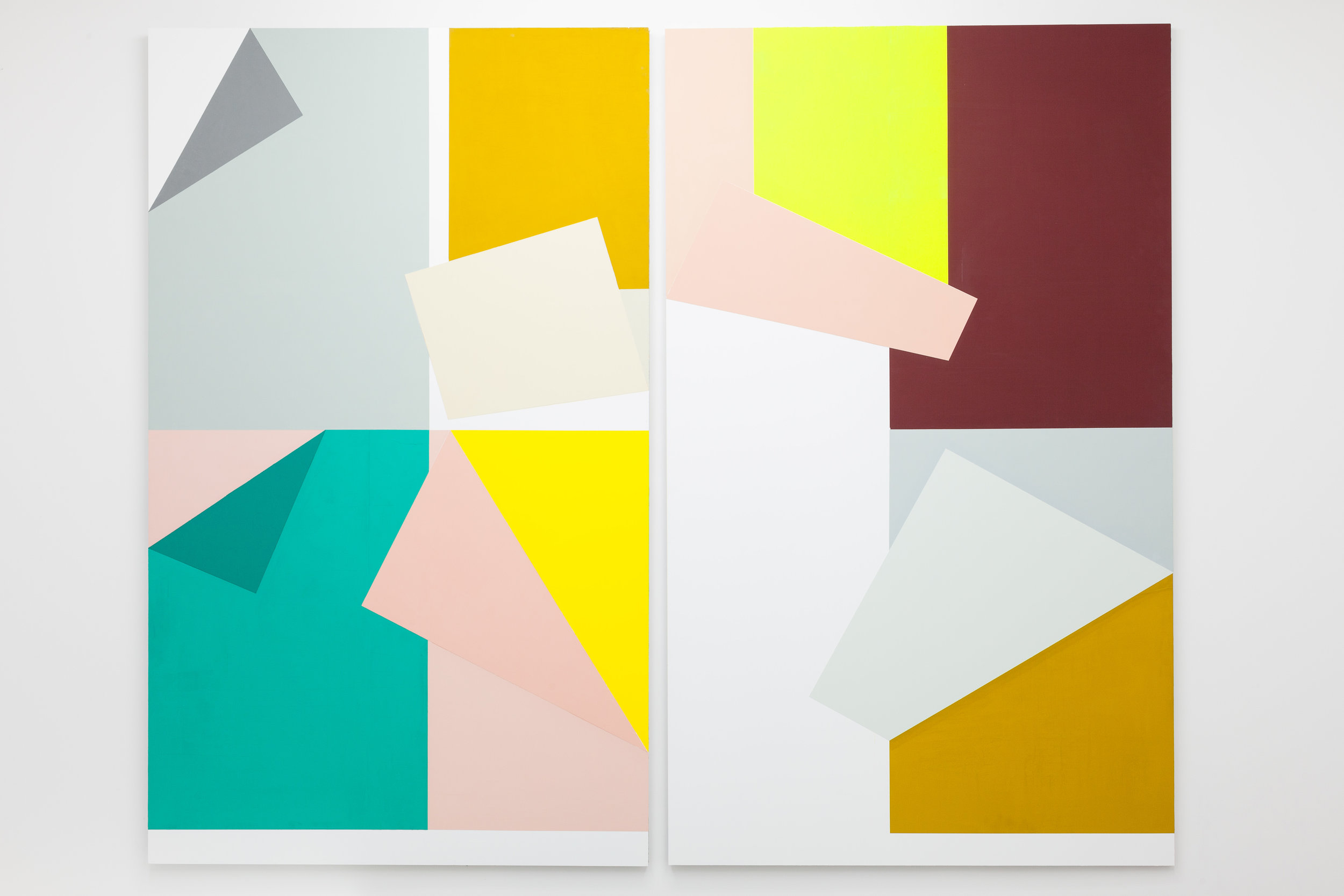   Collected Colors # 6 . Vinyl and acrylic on alucore. Diptych. 208 x 125 cm. each panel. Overall 255 cm. 