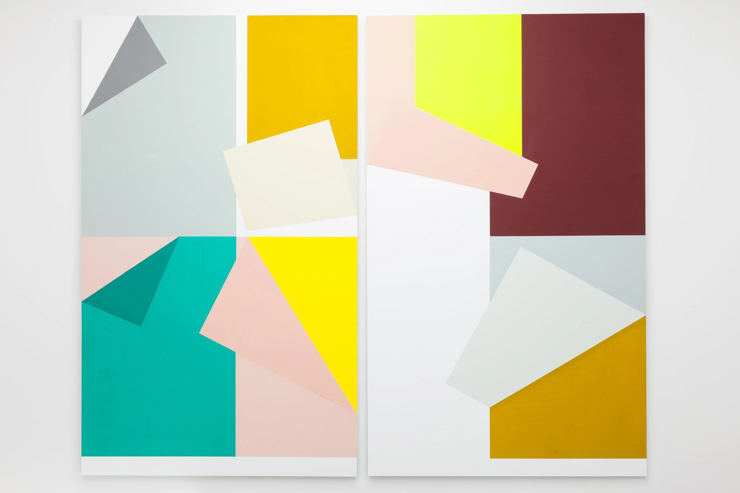 Collected Colors # 6 . Vinyl and acrylic on alucore. Diptych. 208 x 125 cm. each panel. Overall 255 cm.