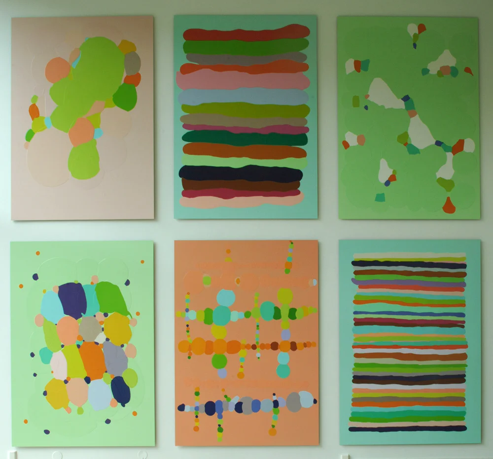 Installation view. 2003. Lacquer on aluminium. Each panel 200 x 140 cm.
